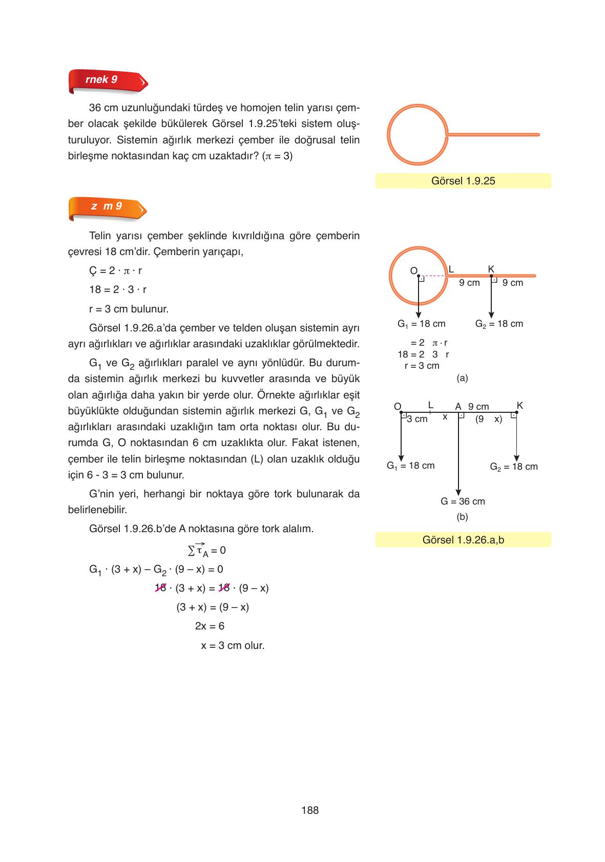 11. Sınıf Ata Yayıncılık Fizik Ders Kitabı Sayfa 188 Cevapları