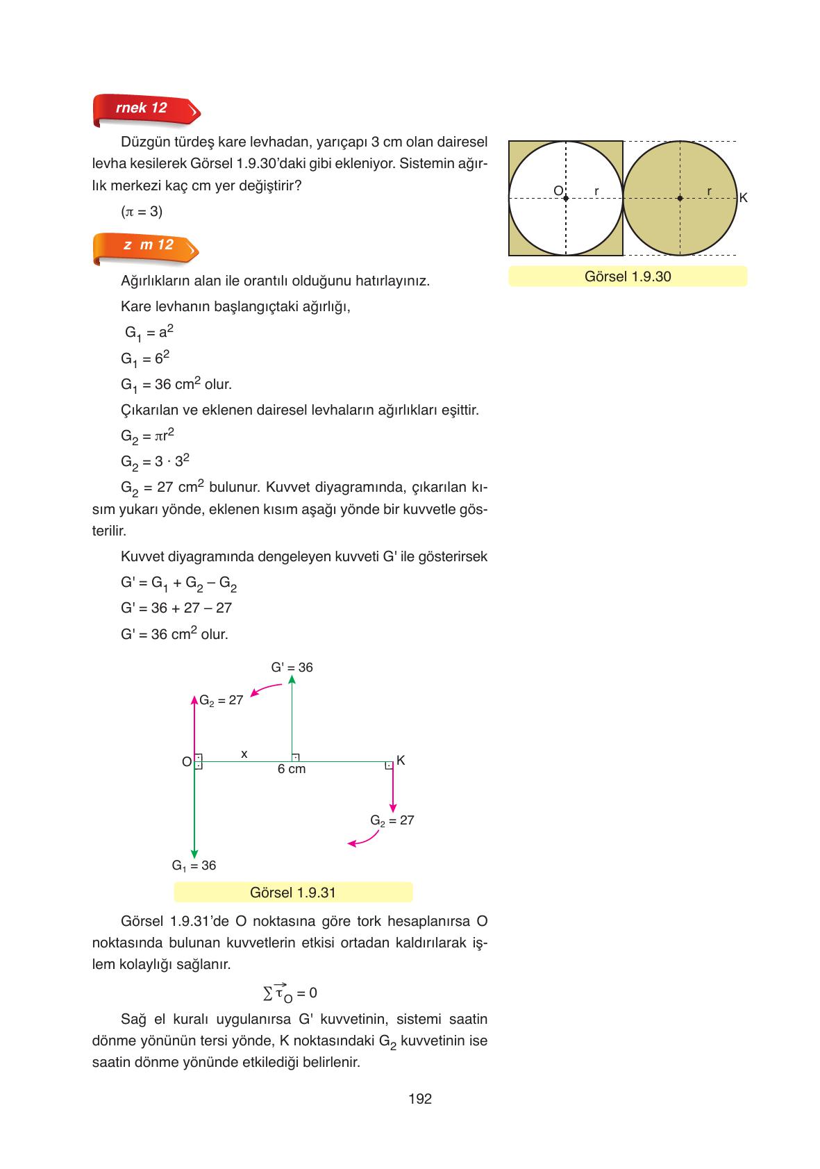 11. Sınıf Ata Yayıncılık Fizik Ders Kitabı Sayfa 192 Cevapları 11. Sınıf Ata Yayıncılık Fizik Ders Kitabı Sayfa 192 Cevapları