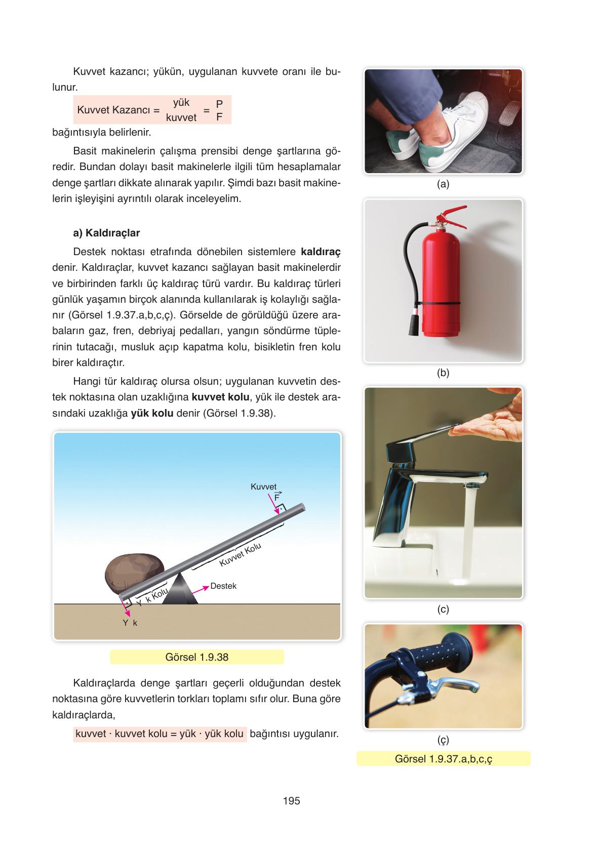 11. Sınıf Ata Yayıncılık Fizik Ders Kitabı Sayfa 195 Cevapları
