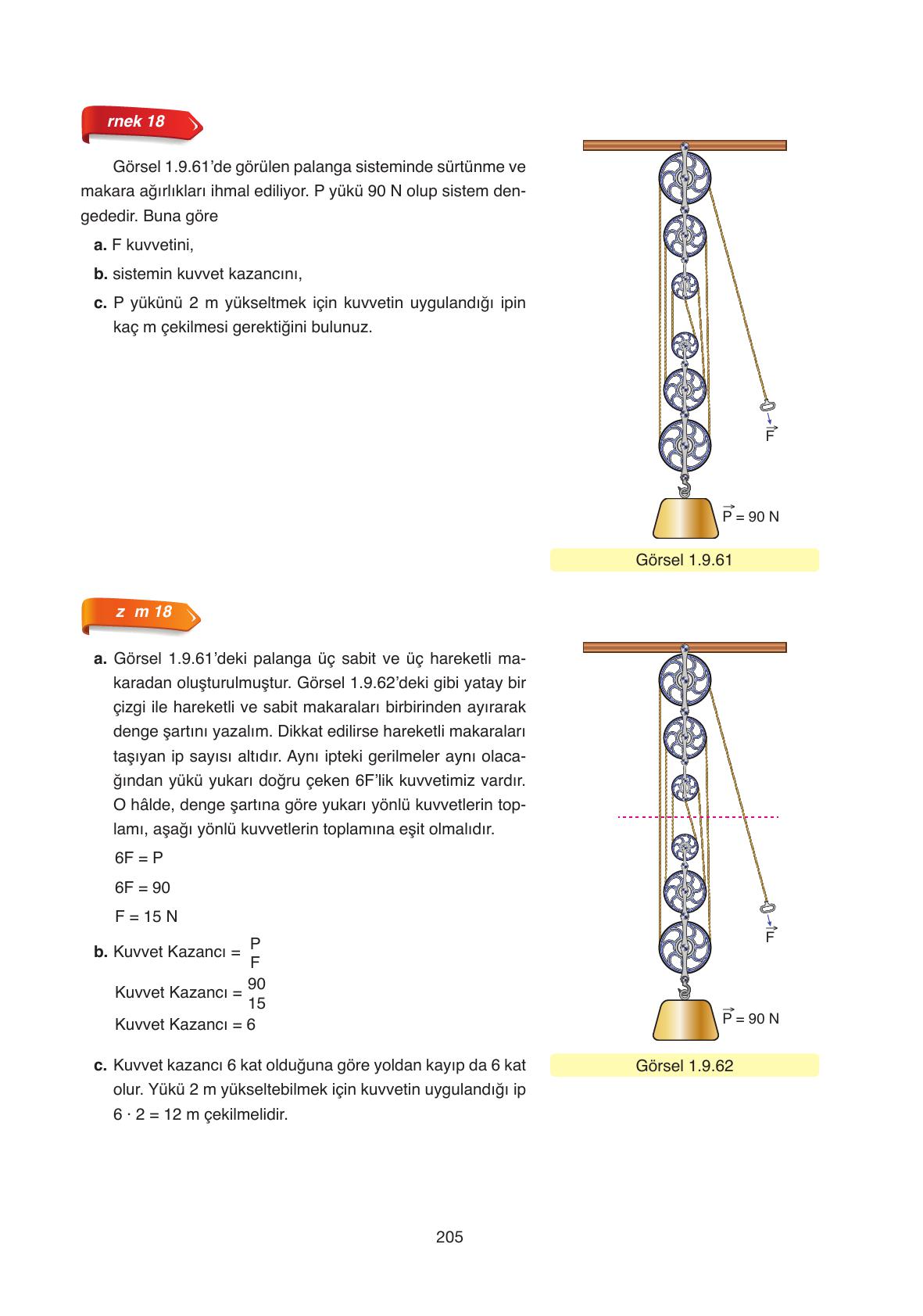 11. Sınıf Ata Yayıncılık Fizik Ders Kitabı Sayfa 205 Cevapları
