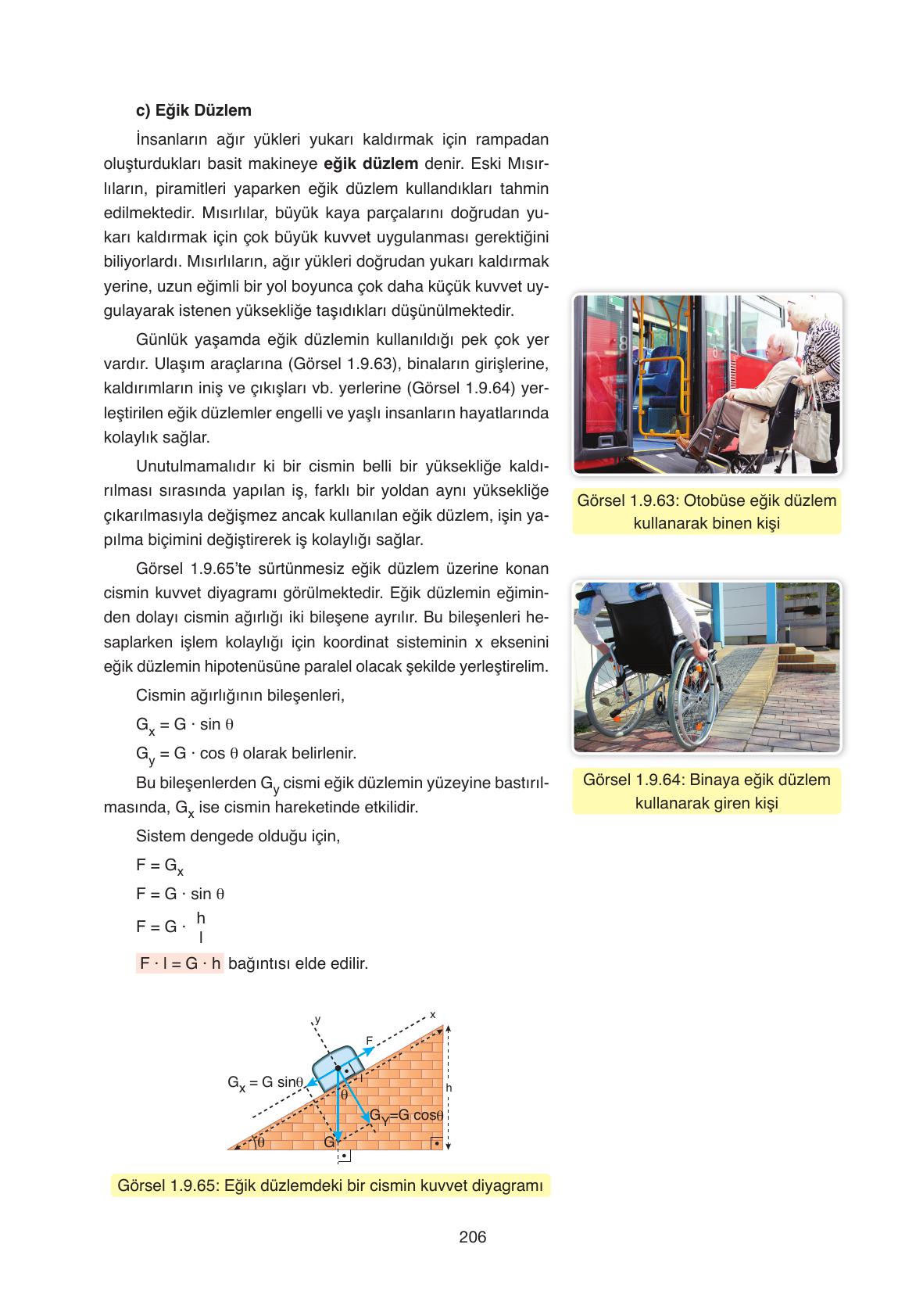 11. Sınıf Ata Yayıncılık Fizik Ders Kitabı Sayfa 206 Cevapları