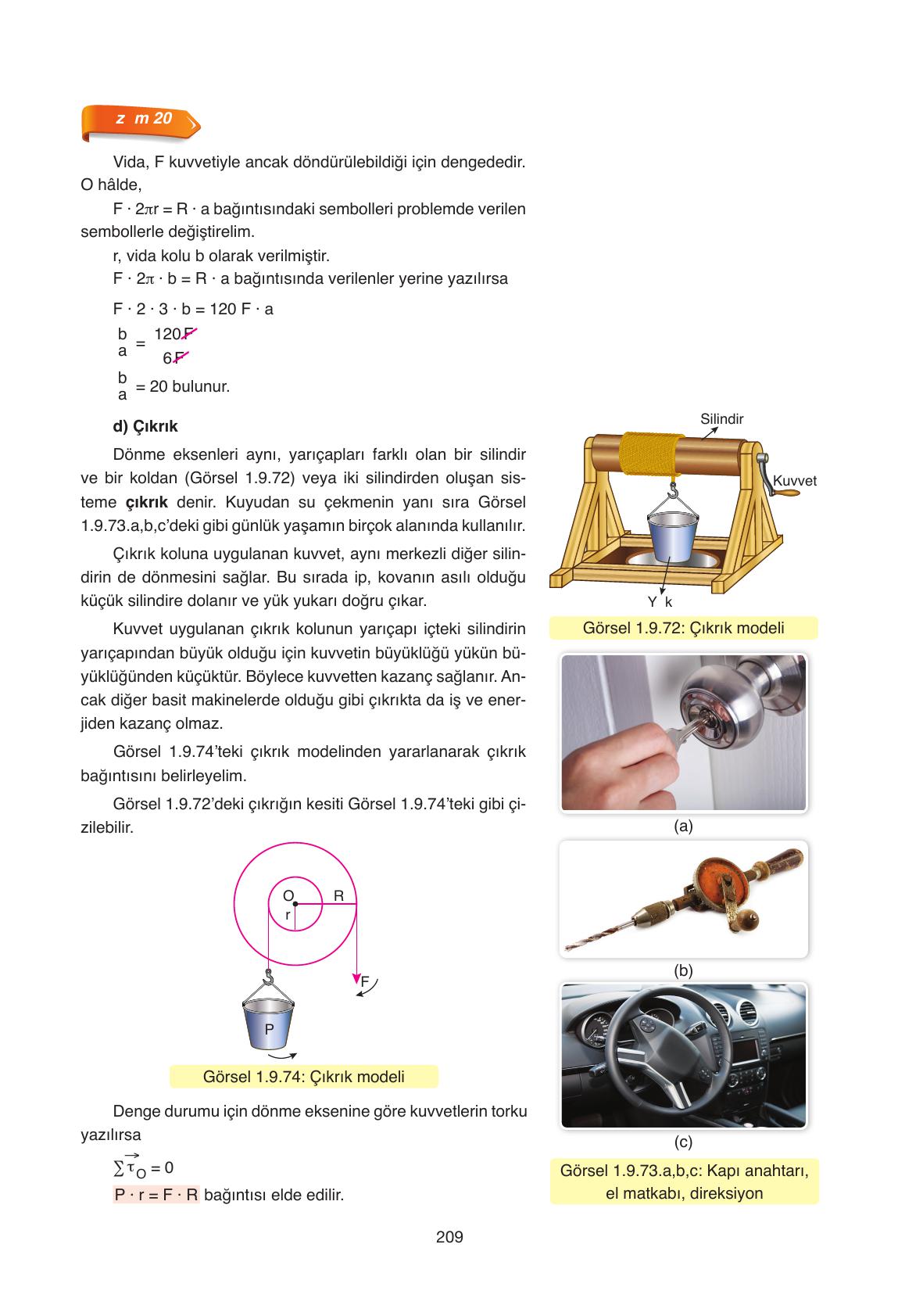 11. Sınıf Ata Yayıncılık Fizik Ders Kitabı Sayfa 209 Cevapları