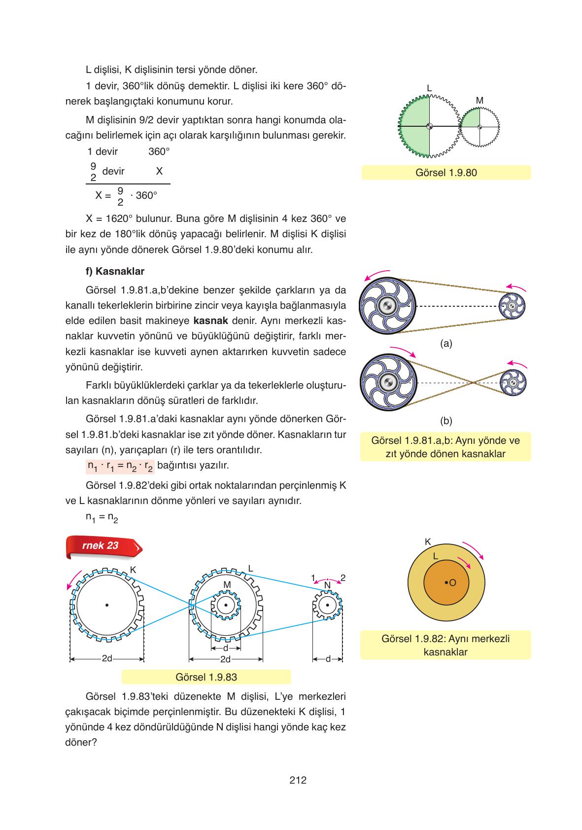 11. Sınıf Ata Yayıncılık Fizik Ders Kitabı Sayfa 212 Cevapları