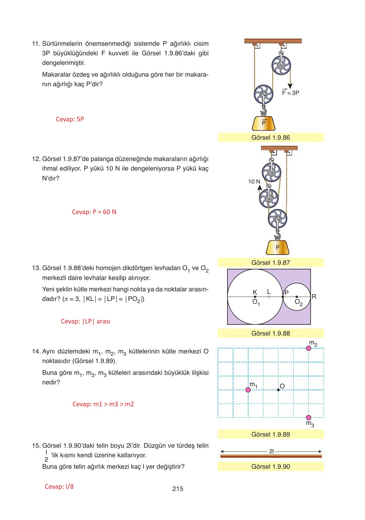11. Sınıf Ata Yayıncılık Fizik Ders Kitabı Sayfa 215 Cevapları