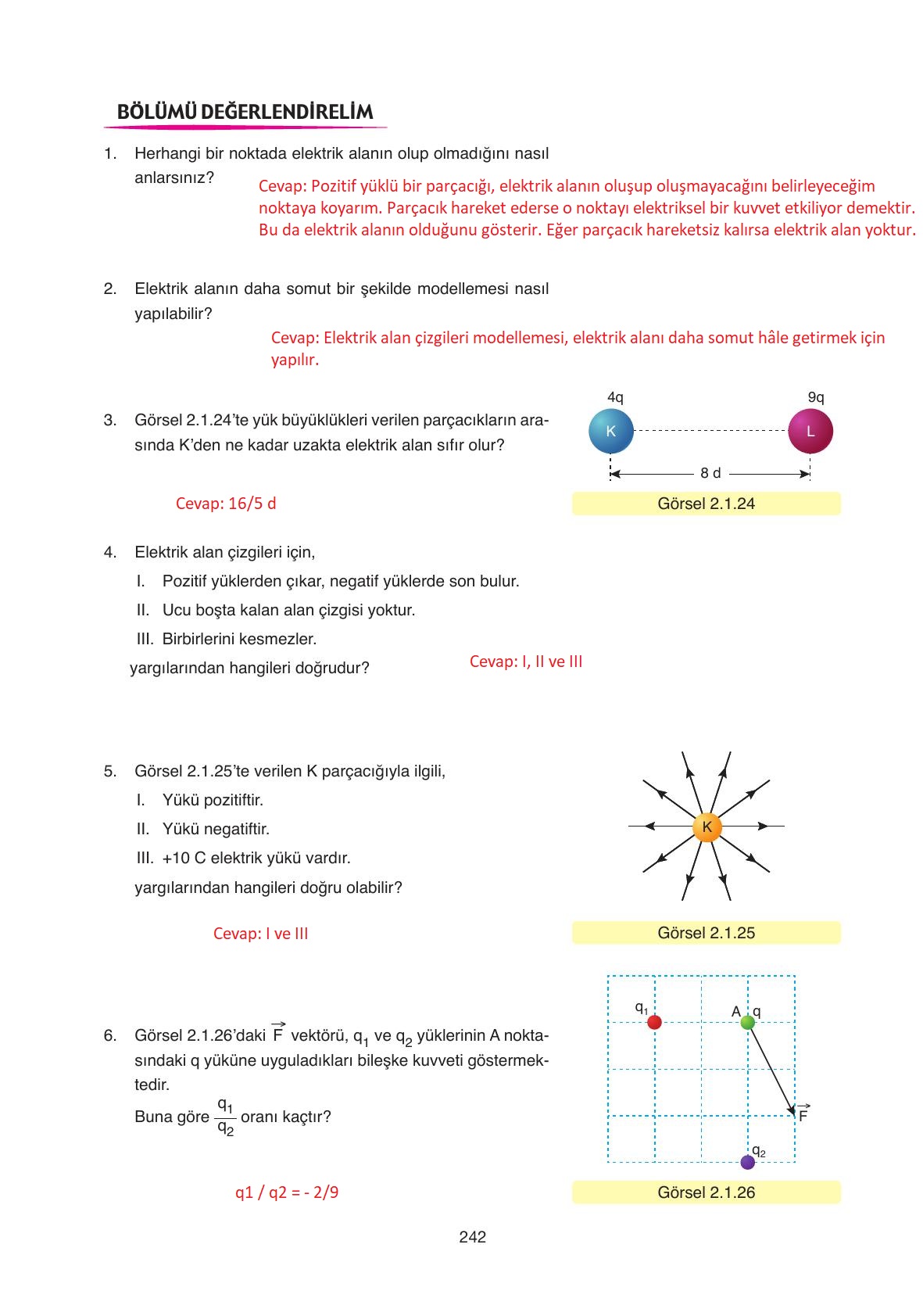 11. Sınıf Ata Yayıncılık Fizik Ders Kitabı Sayfa 242 Cevapları