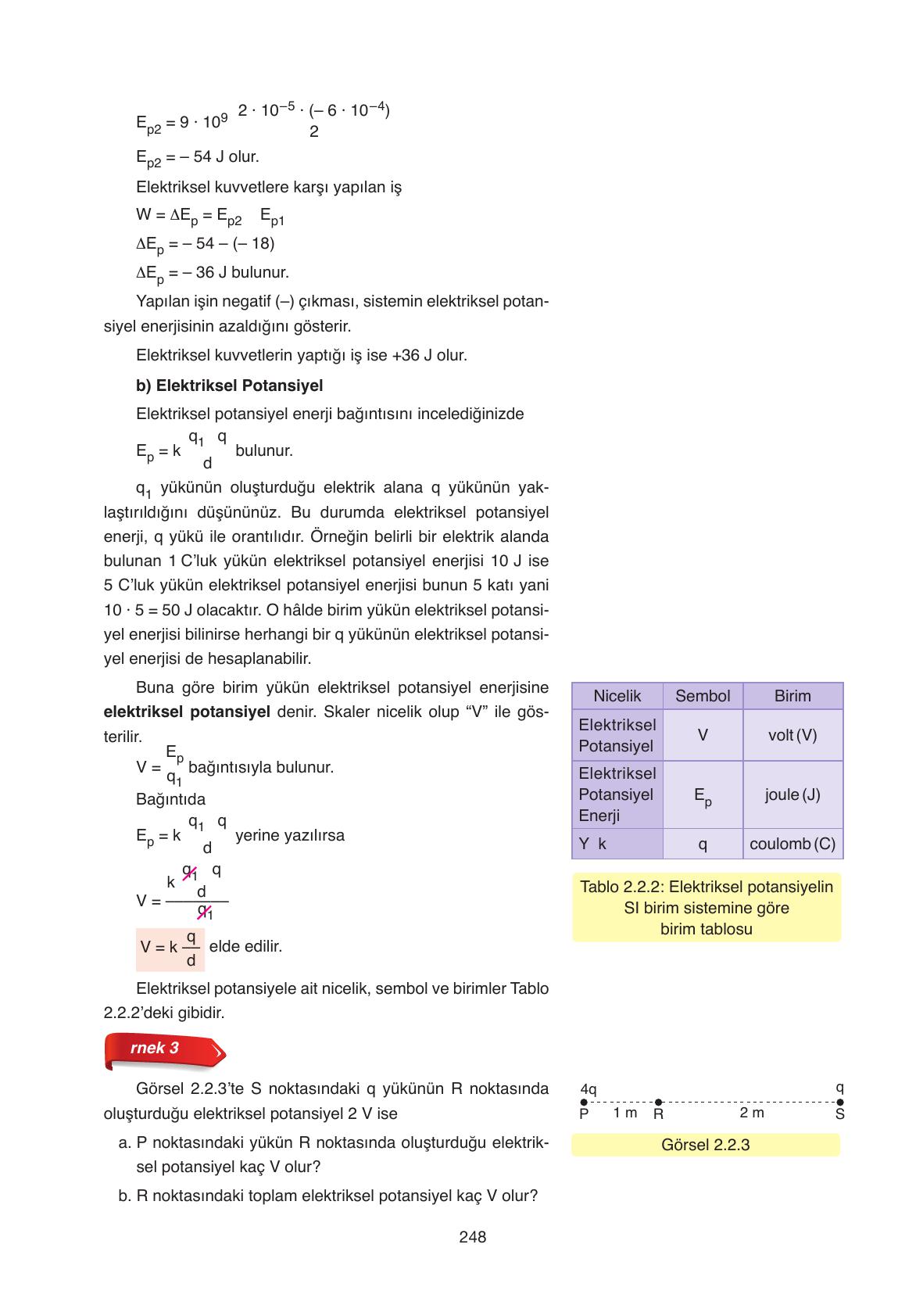 11. Sınıf Ata Yayıncılık Fizik Ders Kitabı Sayfa 248 Cevapları