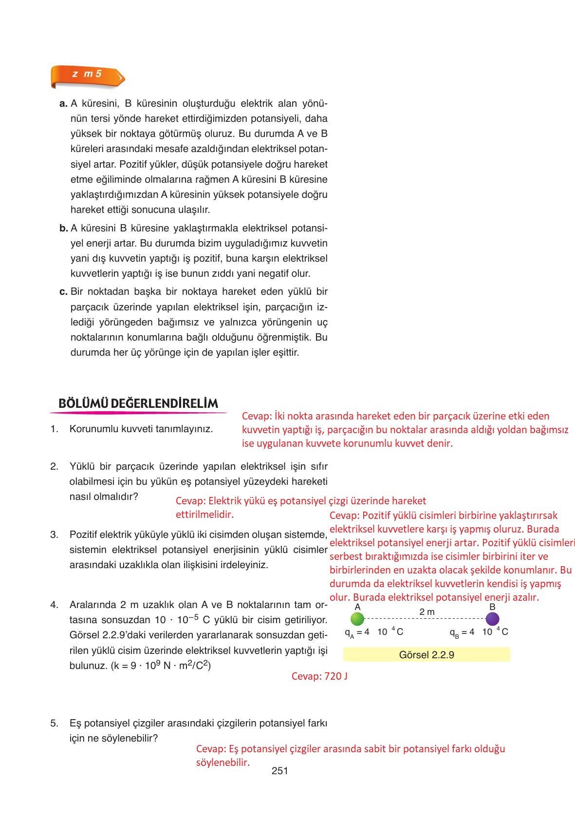 11. Sınıf Ata Yayıncılık Fizik Ders Kitabı Sayfa 251 Cevapları