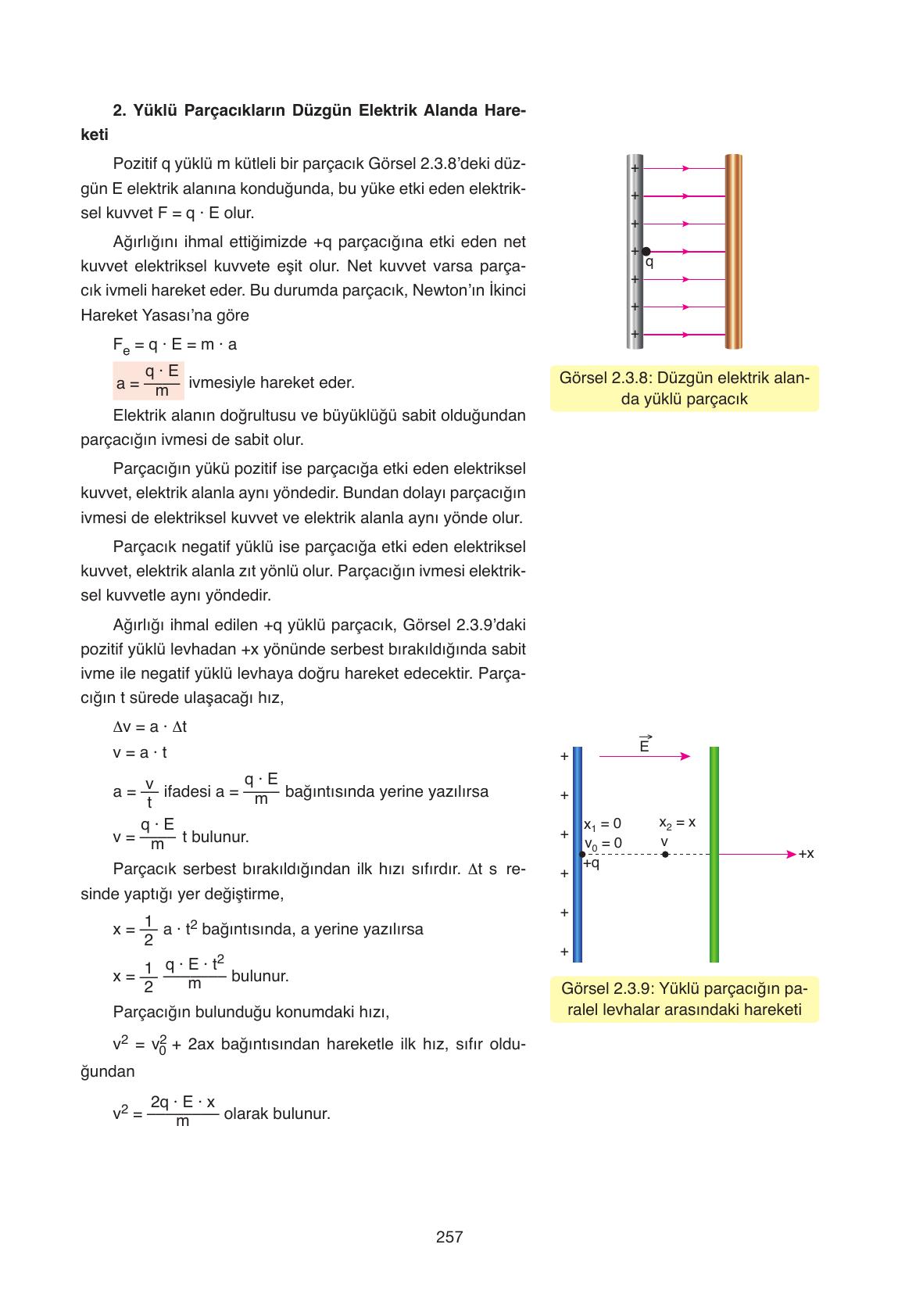11. Sınıf Ata Yayıncılık Fizik Ders Kitabı Sayfa 257 Cevapları