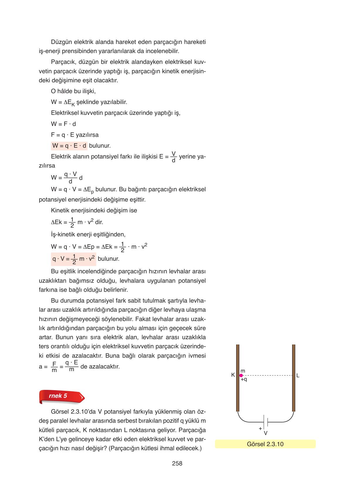 11. Sınıf Ata Yayıncılık Fizik Ders Kitabı Sayfa 258 Cevapları