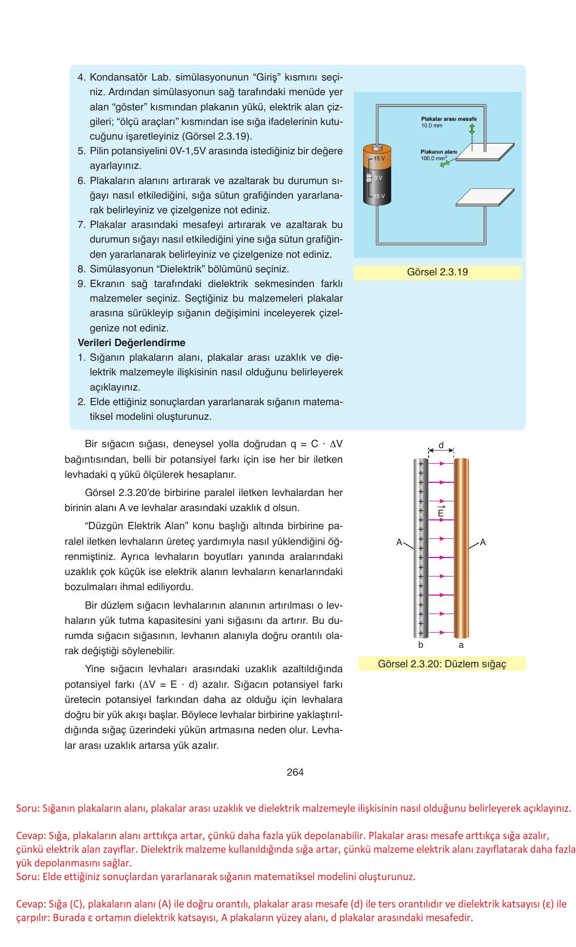 11. Sınıf Ata Yayıncılık Fizik Ders Kitabı Sayfa 264 Cevapları