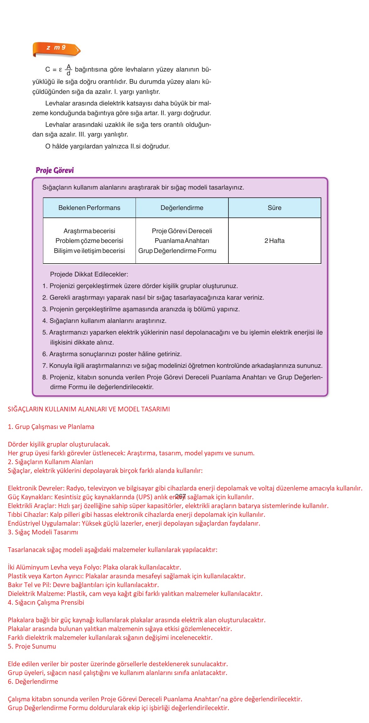 11. Sınıf Ata Yayıncılık Fizik Ders Kitabı Sayfa 267 Cevapları