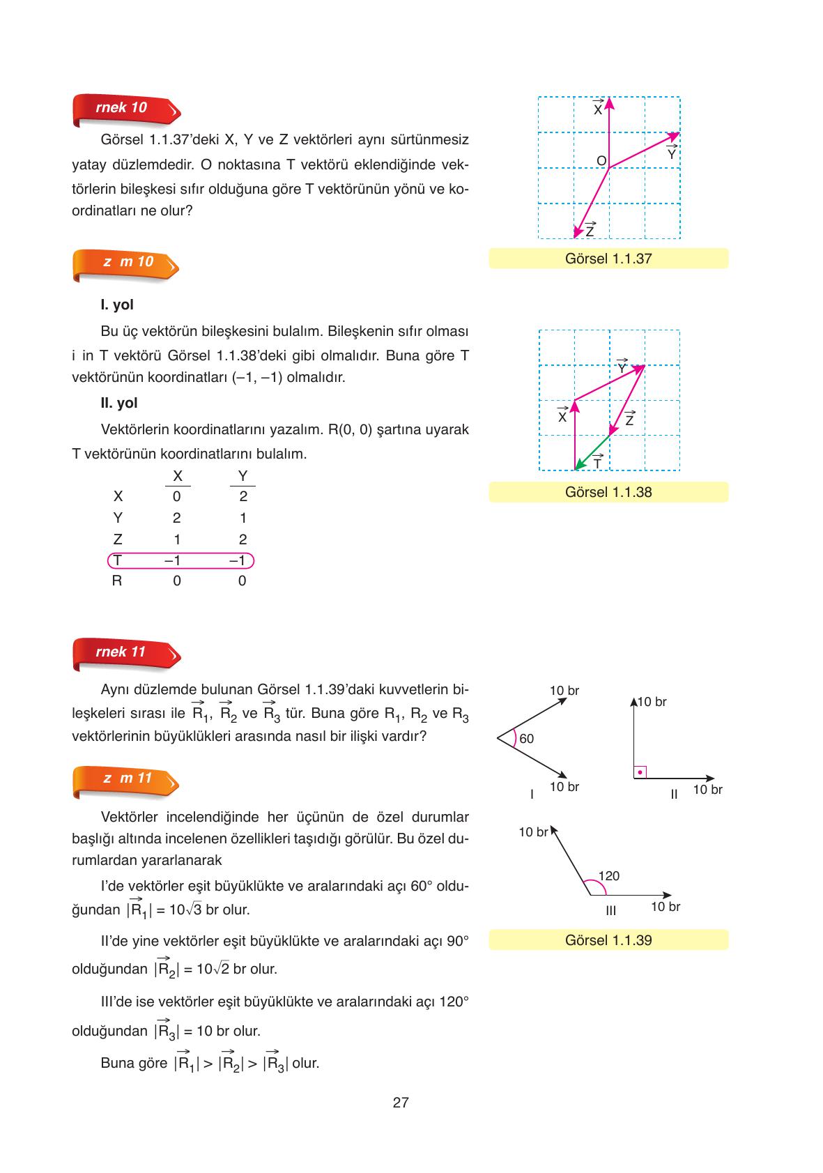 11. Sınıf Ata Yayıncılık Fizik Ders Kitabı Sayfa 27 Cevapları