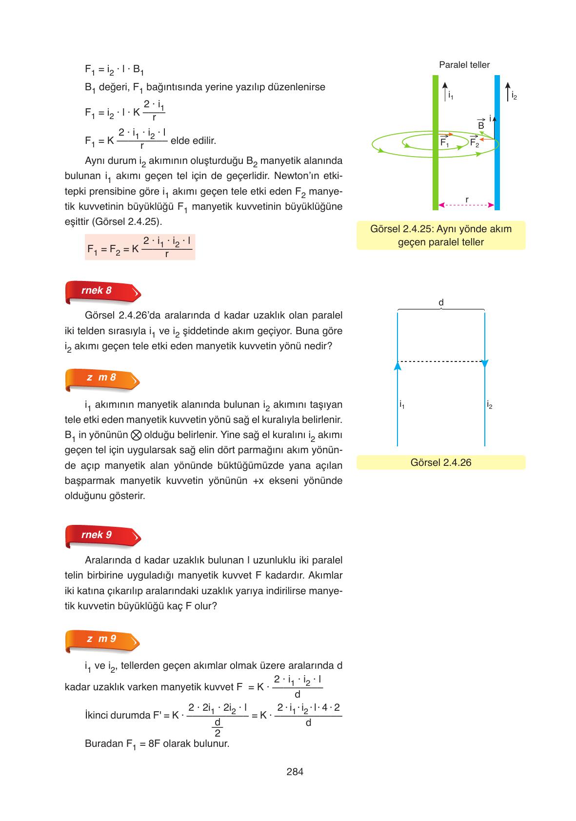 11. Sınıf Ata Yayıncılık Fizik Ders Kitabı Sayfa 284 Cevapları