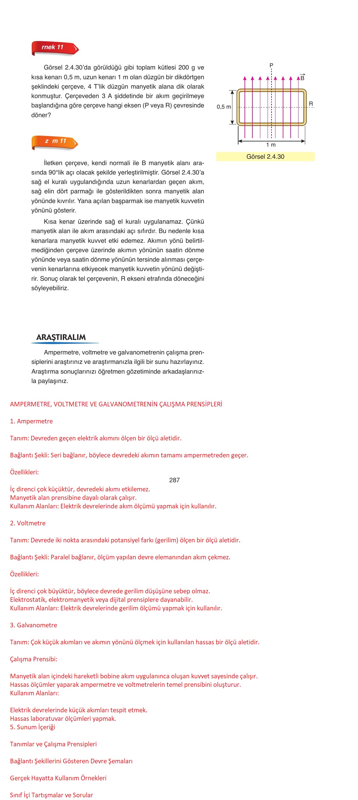 11. Sınıf Ata Yayıncılık Fizik Ders Kitabı Sayfa 287 Cevapları