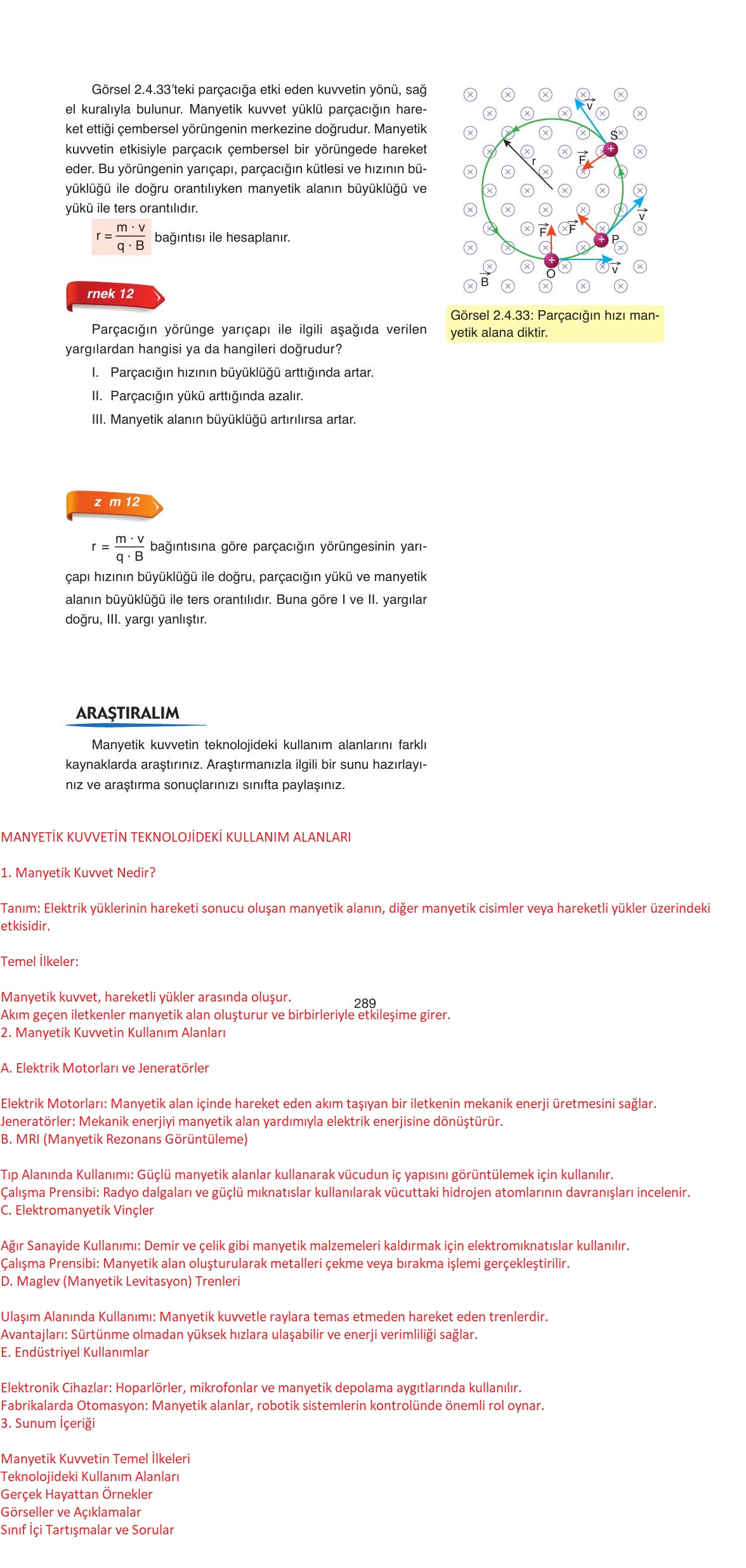 11. Sınıf Ata Yayıncılık Fizik Ders Kitabı Sayfa 289 Cevapları