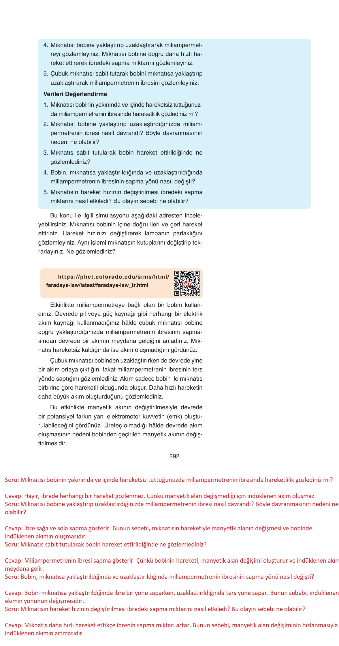 11. Sınıf Ata Yayıncılık Fizik Ders Kitabı Sayfa 292 Cevapları 11. Sınıf Ata Yayıncılık Fizik Ders Kitabı Sayfa 292 Cevapları