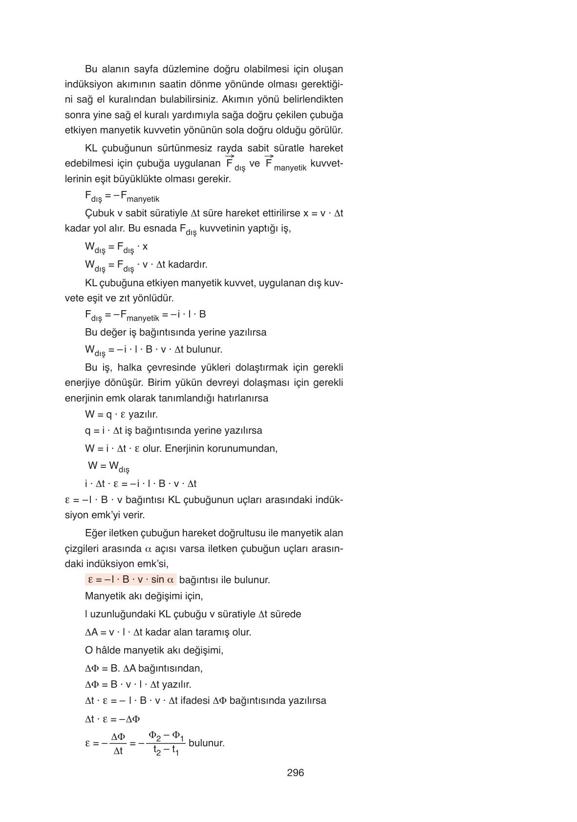 11. Sınıf Ata Yayıncılık Fizik Ders Kitabı Sayfa 296 Cevapları