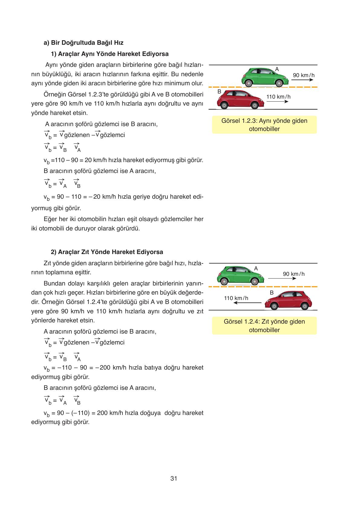 11. Sınıf Ata Yayıncılık Fizik Ders Kitabı Sayfa 31 Cevapları