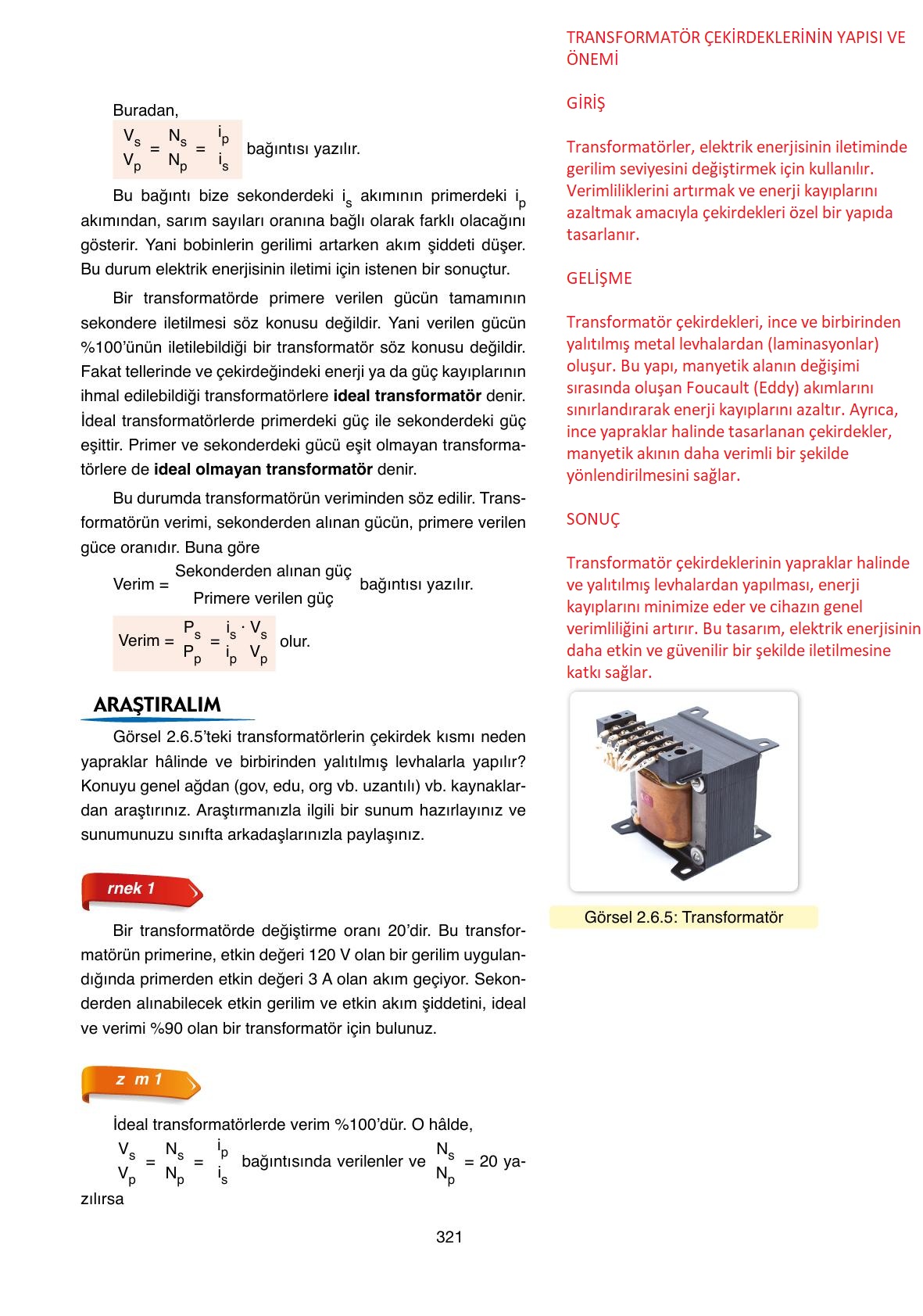 11. Sınıf Ata Yayıncılık Fizik Ders Kitabı Sayfa 321 Cevapları