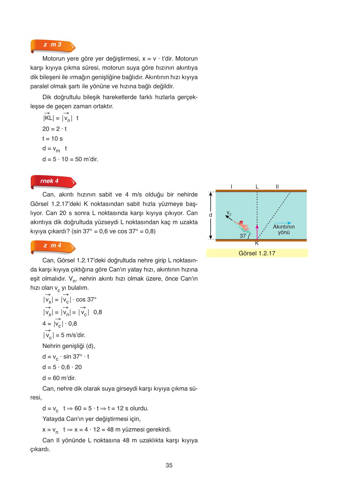 11. Sınıf Ata Yayıncılık Fizik Ders Kitabı Sayfa 35 Cevapları