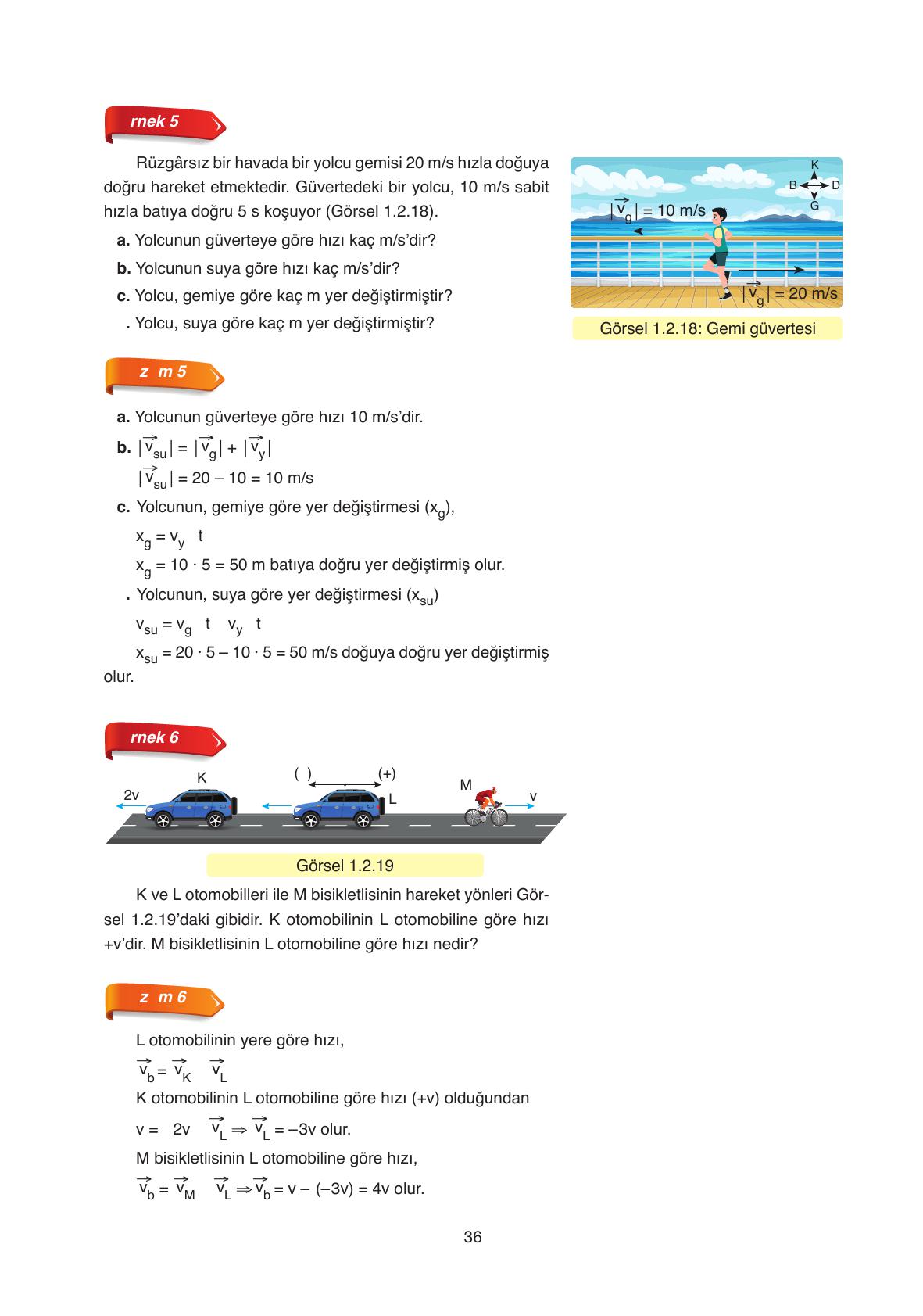 11. Sınıf Ata Yayıncılık Fizik Ders Kitabı Sayfa 36 Cevapları