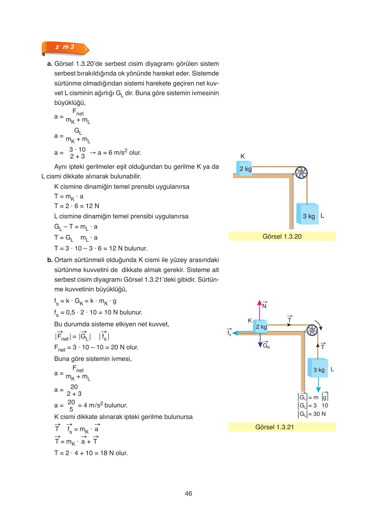 11. Sınıf Ata Yayıncılık Fizik Ders Kitabı Sayfa 46 Cevapları