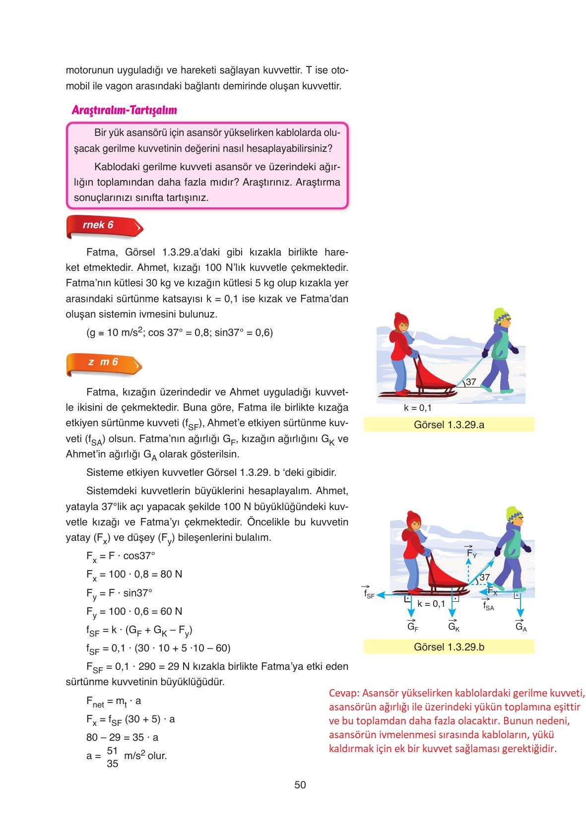 11. Sınıf Ata Yayıncılık Fizik Ders Kitabı Sayfa 50 Cevapları