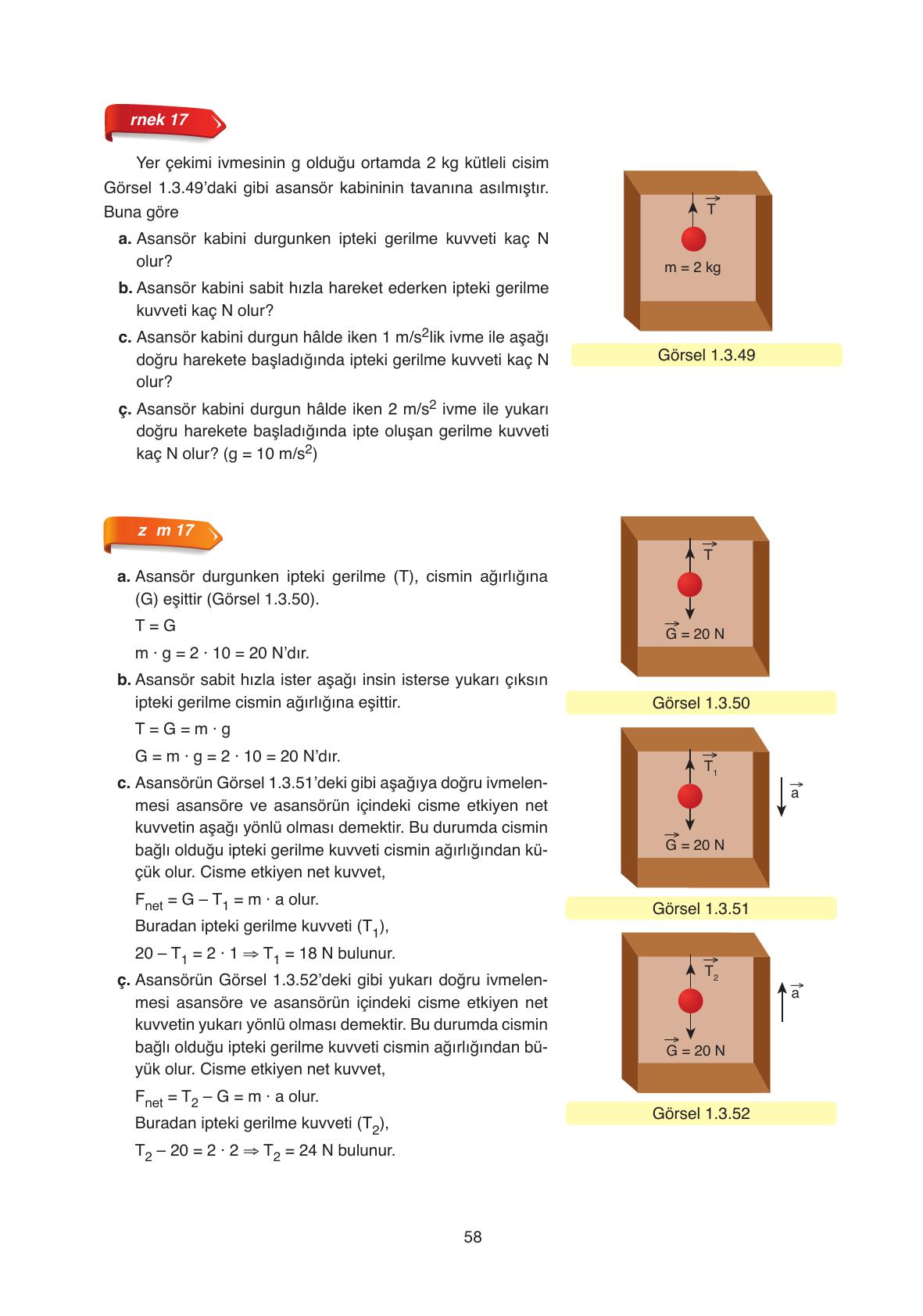 11. Sınıf Ata Yayıncılık Fizik Ders Kitabı Sayfa 58 Cevapları 11. Sınıf Ata Yayıncılık Fizik Ders Kitabı Sayfa 58 Cevapları