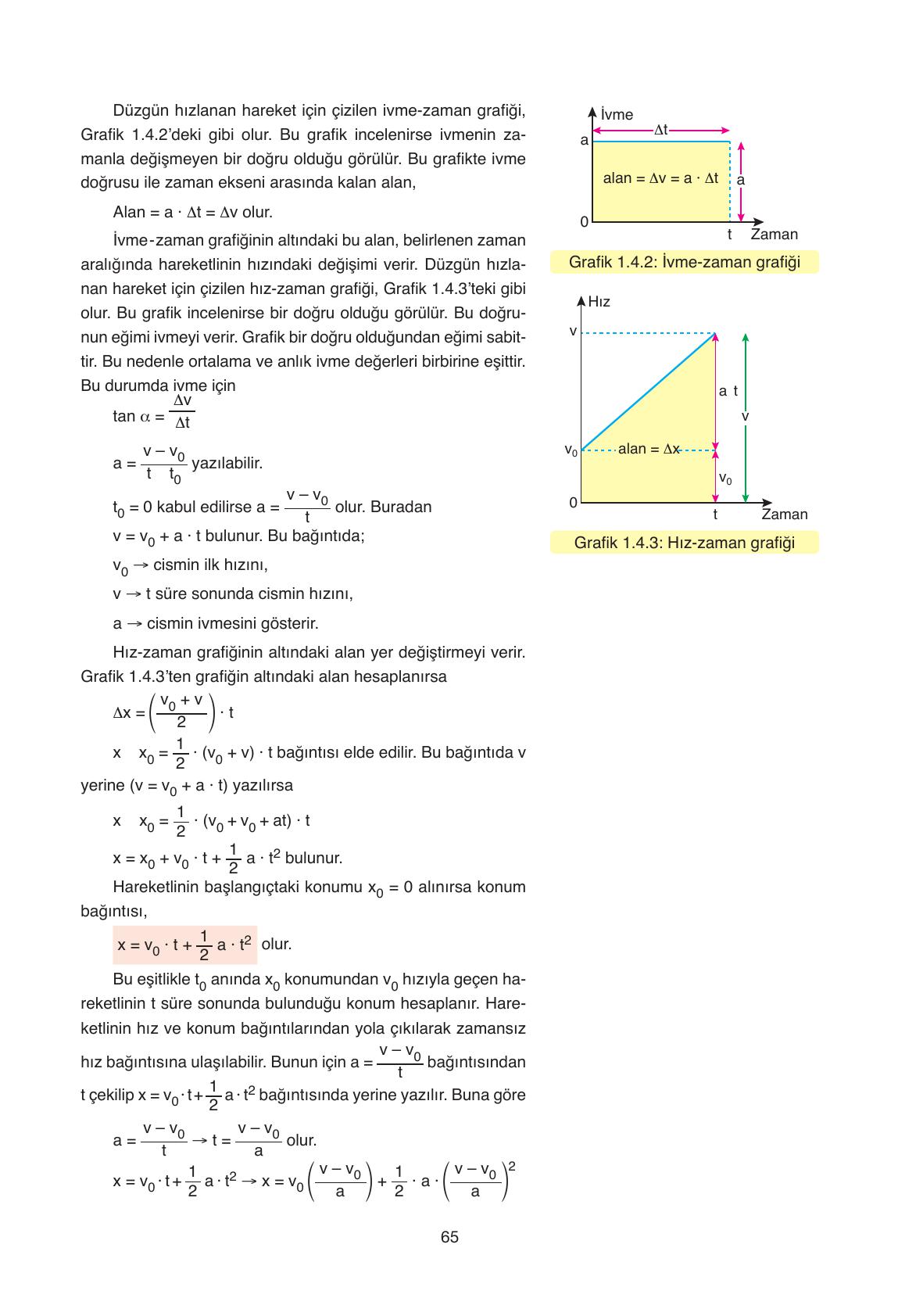 11. Sınıf Ata Yayıncılık Fizik Ders Kitabı Sayfa 65 Cevapları