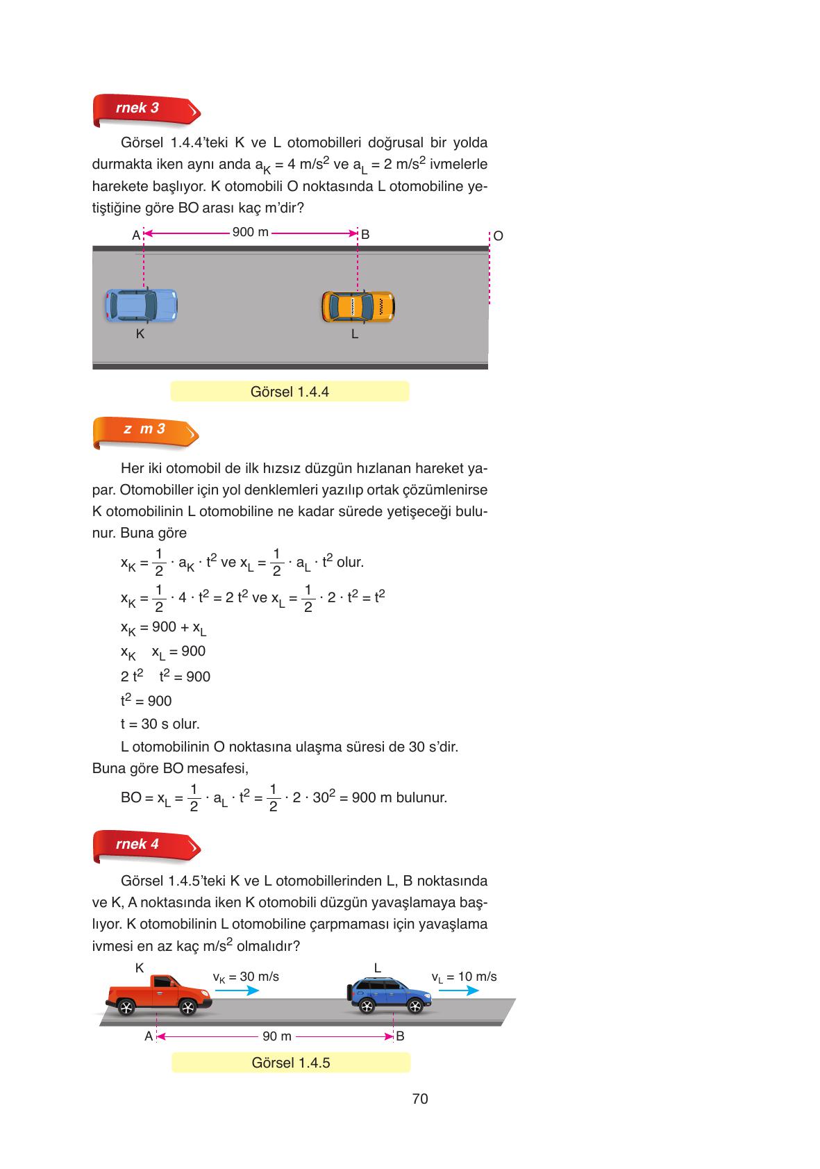 11. Sınıf Ata Yayıncılık Fizik Ders Kitabı Sayfa 70 Cevapları
