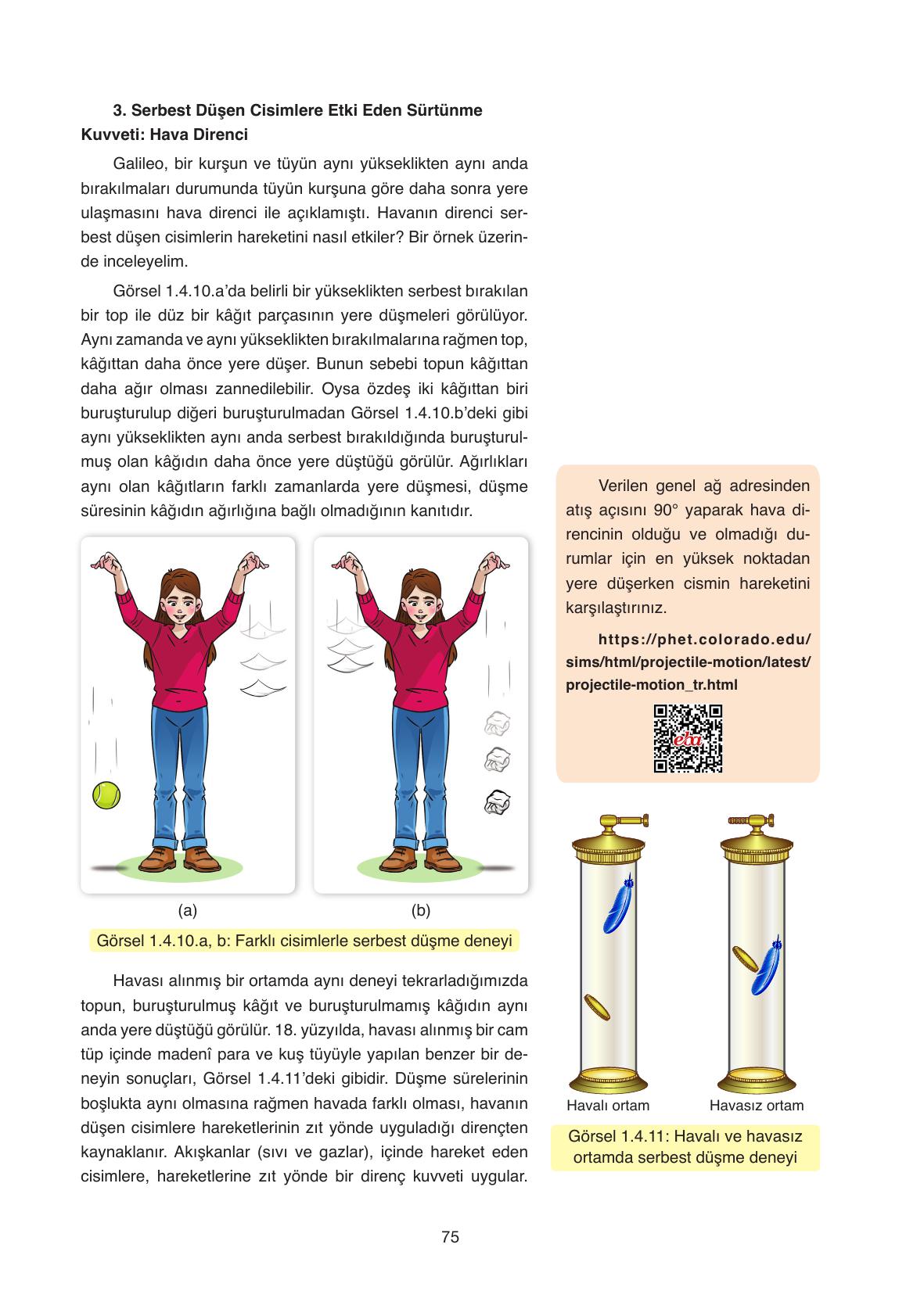 11. Sınıf Ata Yayıncılık Fizik Ders Kitabı Sayfa 75 Cevapları