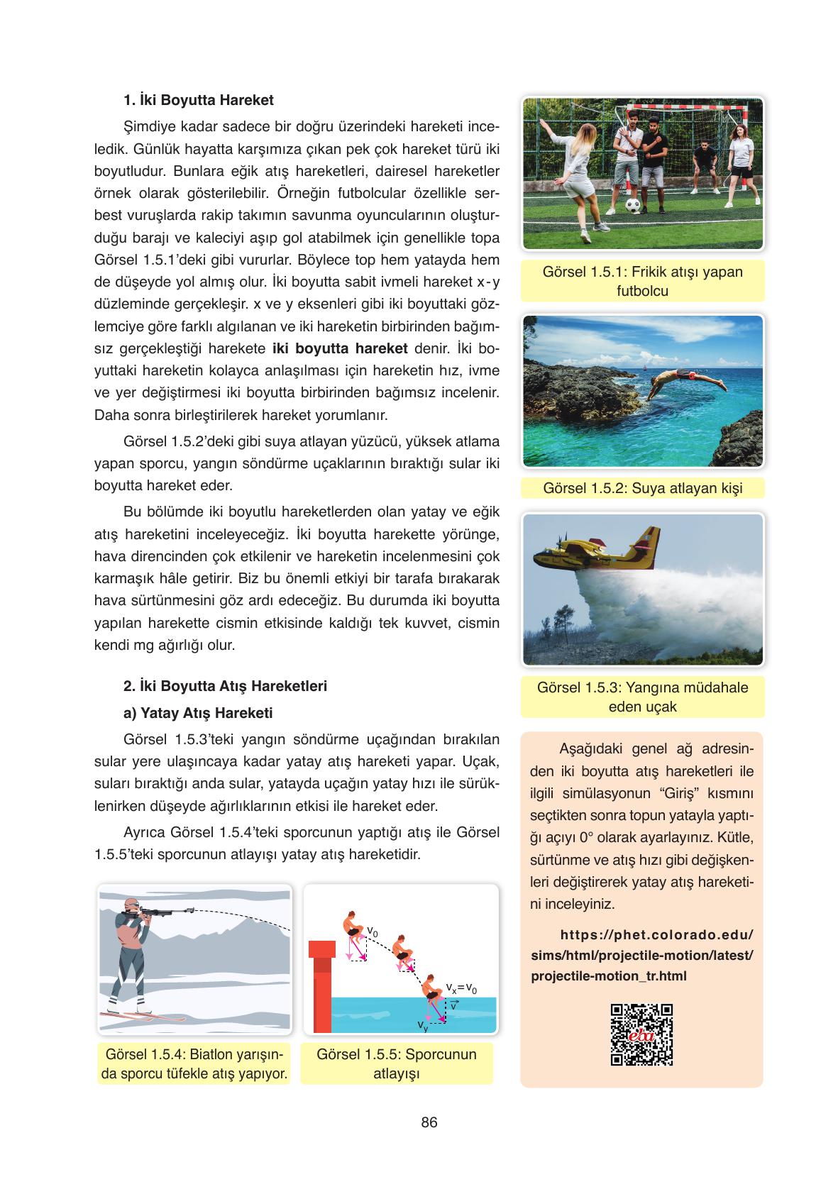 11. Sınıf Ata Yayıncılık Fizik Ders Kitabı Sayfa 86 Cevapları