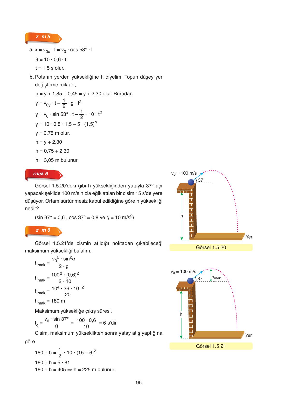 11. Sınıf Ata Yayıncılık Fizik Ders Kitabı Sayfa 95 Cevapları