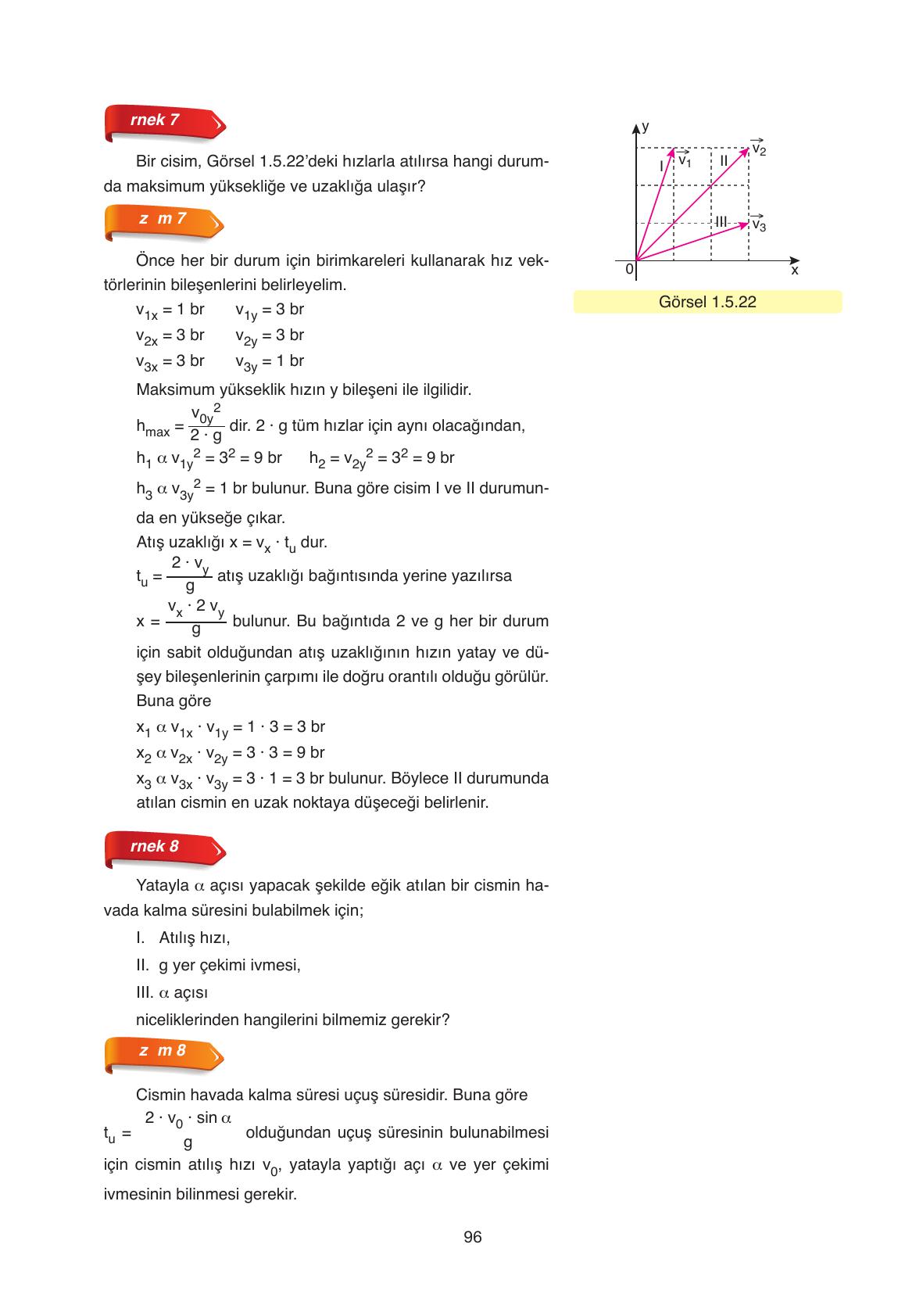11. Sınıf Ata Yayıncılık Fizik Ders Kitabı Sayfa 96 Cevapları