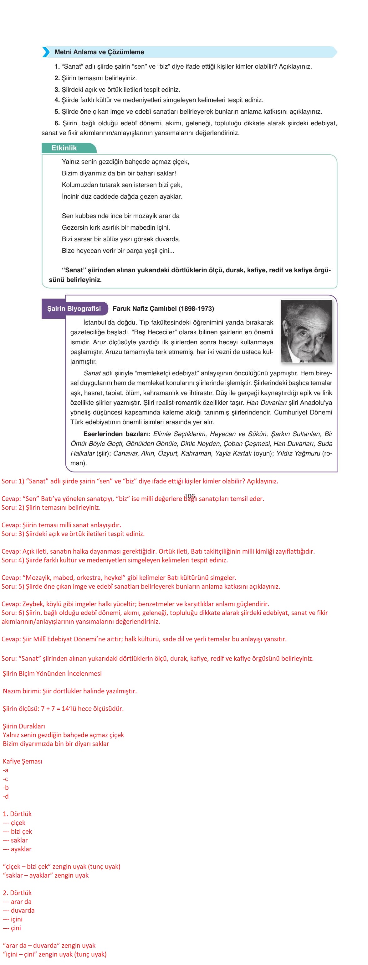 11. Sınıf Ata Yayıncılık Türk Dili Ve Edebiyatı Ders Kitabı Sayfa 106 Cevapları 11. Sınıf Ata Yayıncılık Türk Dili Ve Edebiyatı Ders Kitabı Sayfa 106 Cevapları
