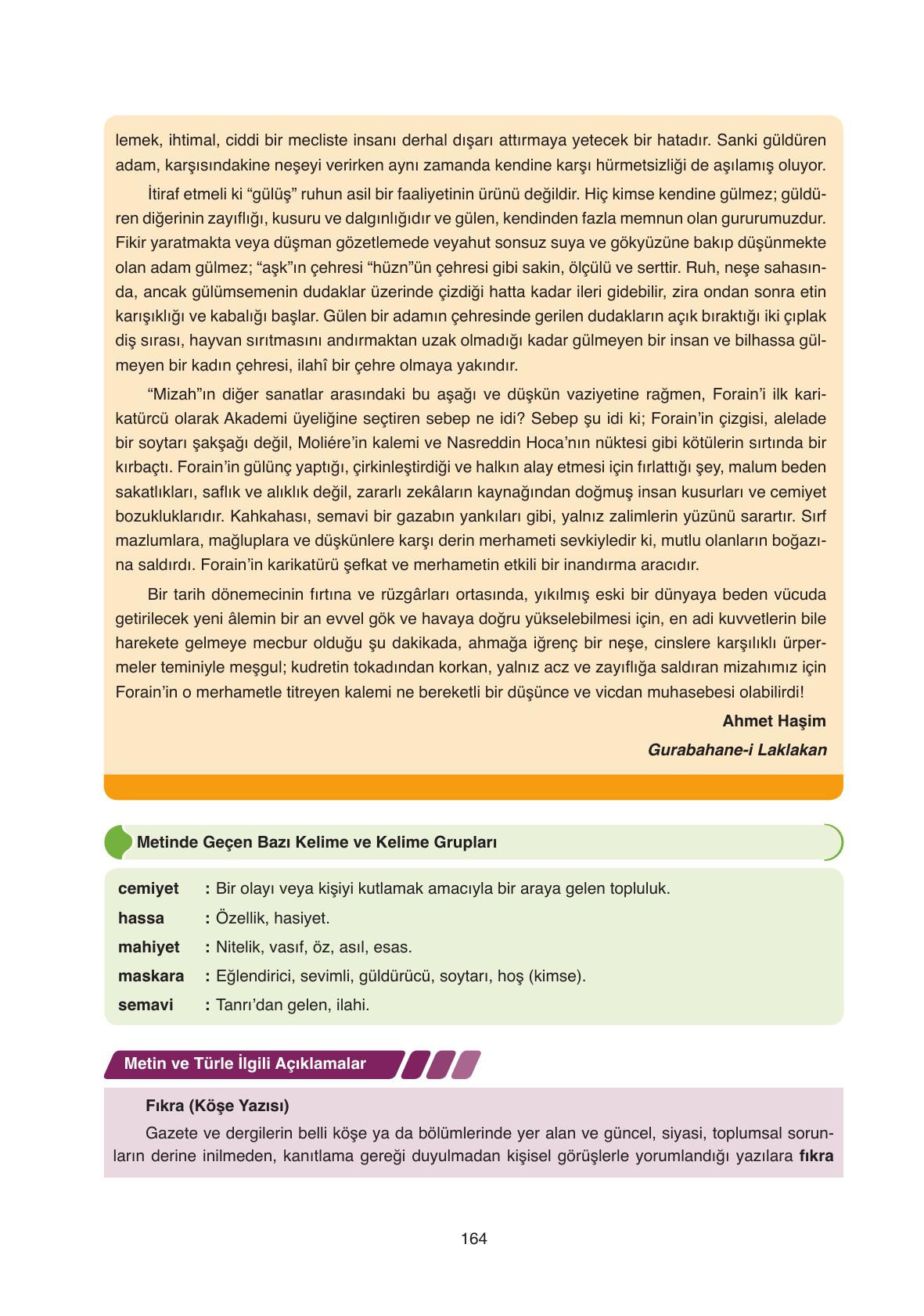 11. Sınıf Ata Yayıncılık Türk Dili Ve Edebiyatı Ders Kitabı Sayfa 164 Cevapları 11. Sınıf Ata Yayıncılık Türk Dili Ve Edebiyatı Ders Kitabı Sayfa 164 Cevapları