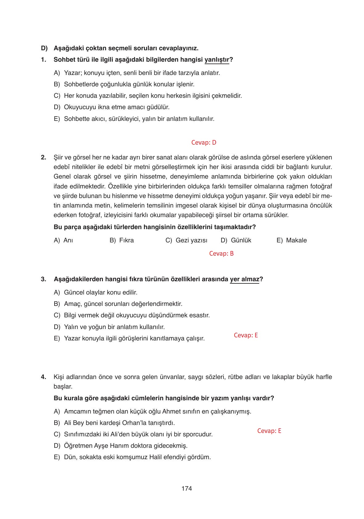 11. Sınıf Ata Yayıncılık Türk Dili Ve Edebiyatı Ders Kitabı Sayfa 174 Cevapları 11. Sınıf Ata Yayıncılık Türk Dili Ve Edebiyatı Ders Kitabı Sayfa 174 Cevapları