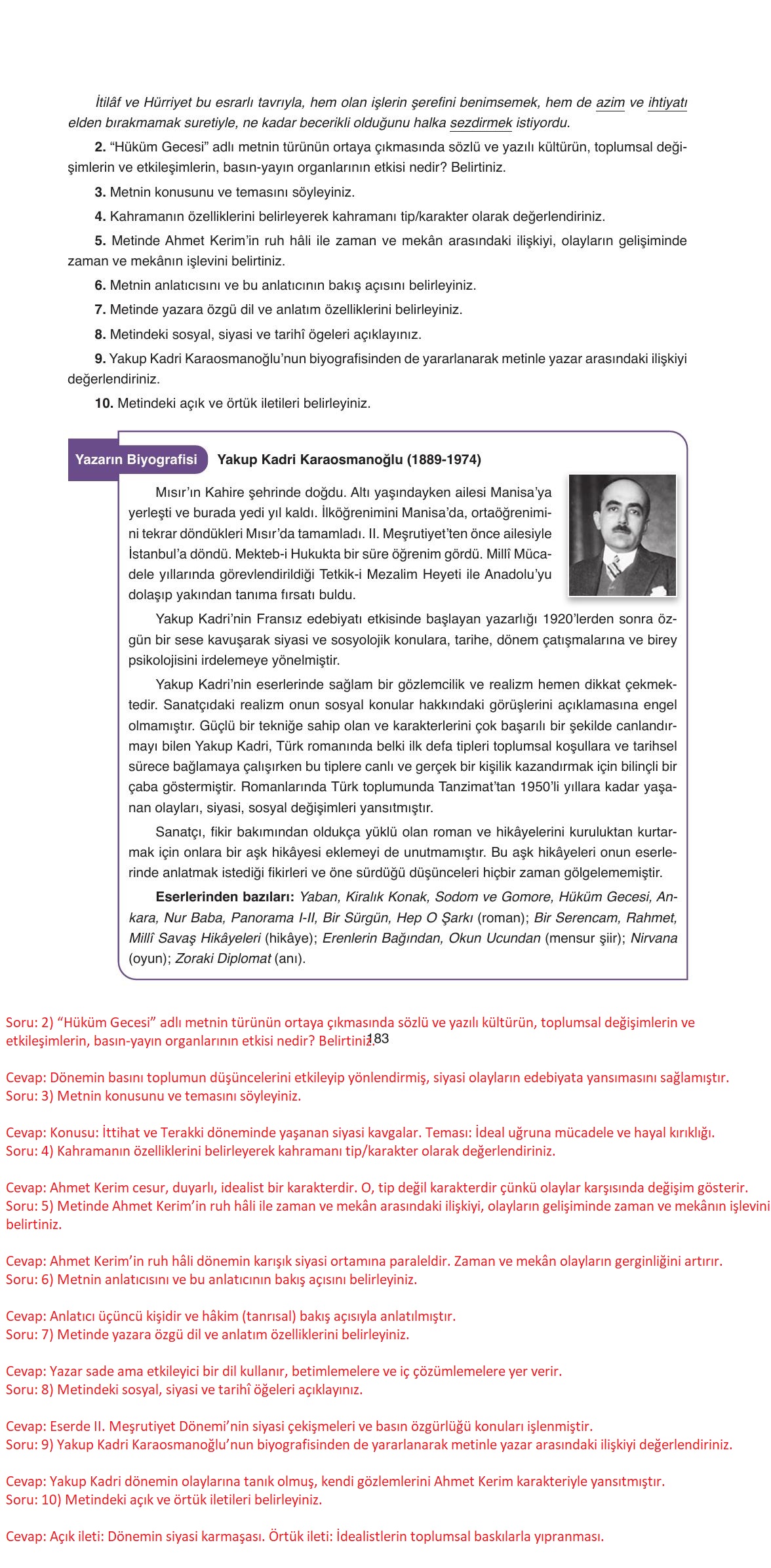 11. Sınıf Ata Yayıncılık Türk Dili Ve Edebiyatı Ders Kitabı Sayfa 183 Cevapları 11. Sınıf Ata Yayıncılık Türk Dili Ve Edebiyatı Ders Kitabı Sayfa 183 Cevapları