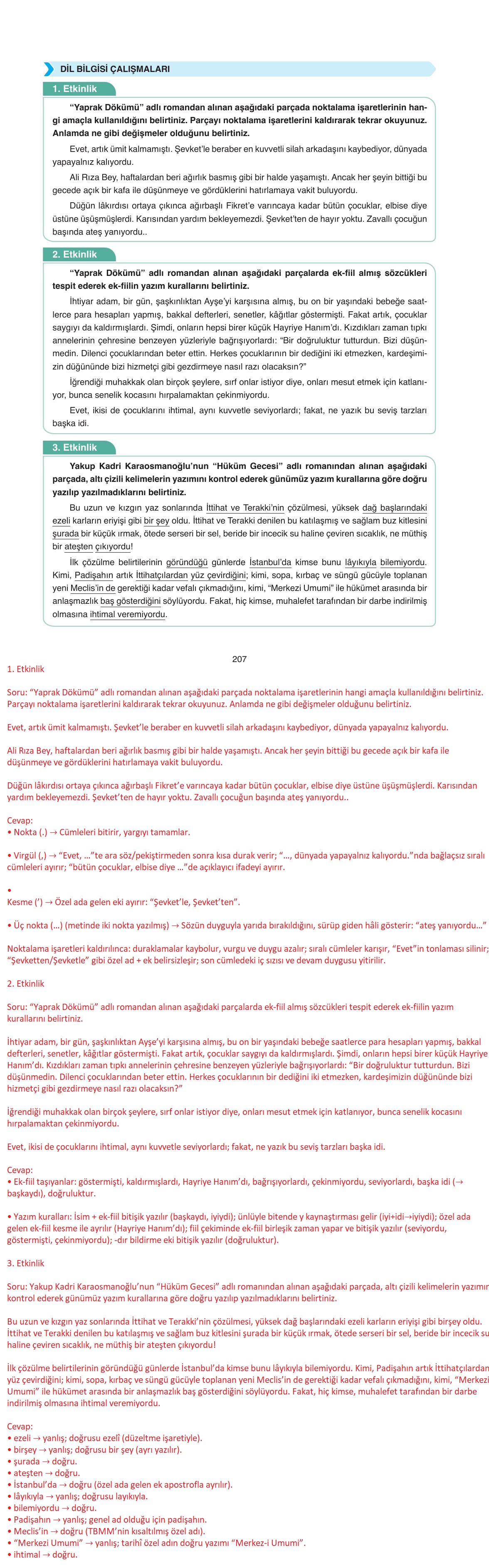 11. Sınıf Ata Yayıncılık Türk Dili Ve Edebiyatı Ders Kitabı Sayfa 207 Cevapları 11. Sınıf Ata Yayıncılık Türk Dili Ve Edebiyatı Ders Kitabı Sayfa 207 Cevapları