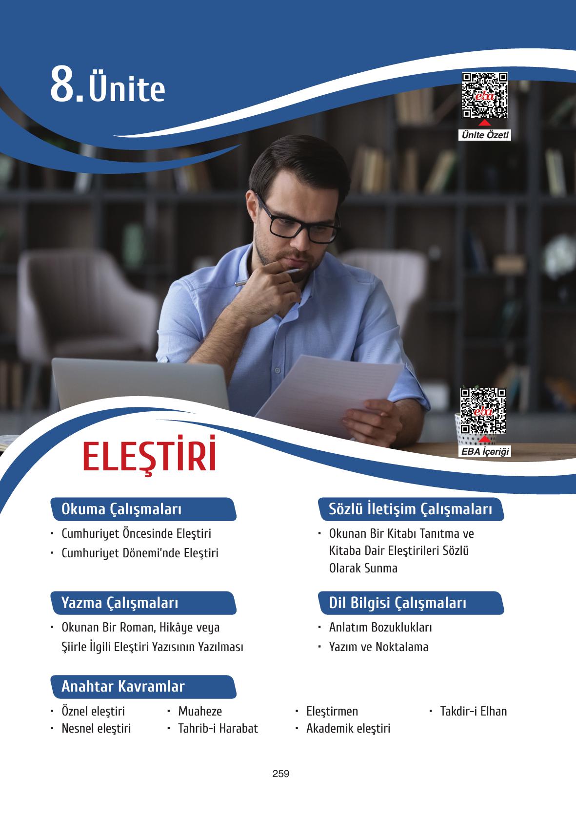 11. Sınıf Ata Yayıncılık Türk Dili Ve Edebiyatı Ders Kitabı Sayfa 259 Cevapları 11. Sınıf Ata Yayıncılık Türk Dili Ve Edebiyatı Ders Kitabı Sayfa 259 Cevapları