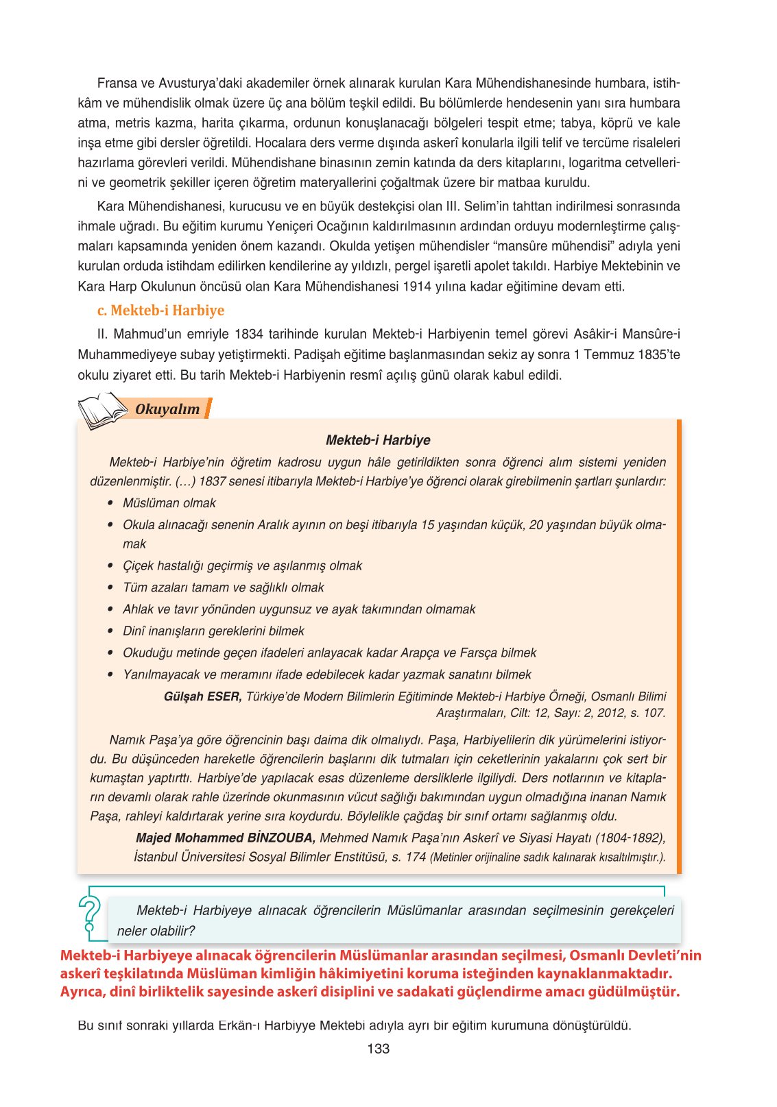 11. Sınıf Ders Destek Yayınları Tarih Ders Kitabı Sayfa 133 Cevapları