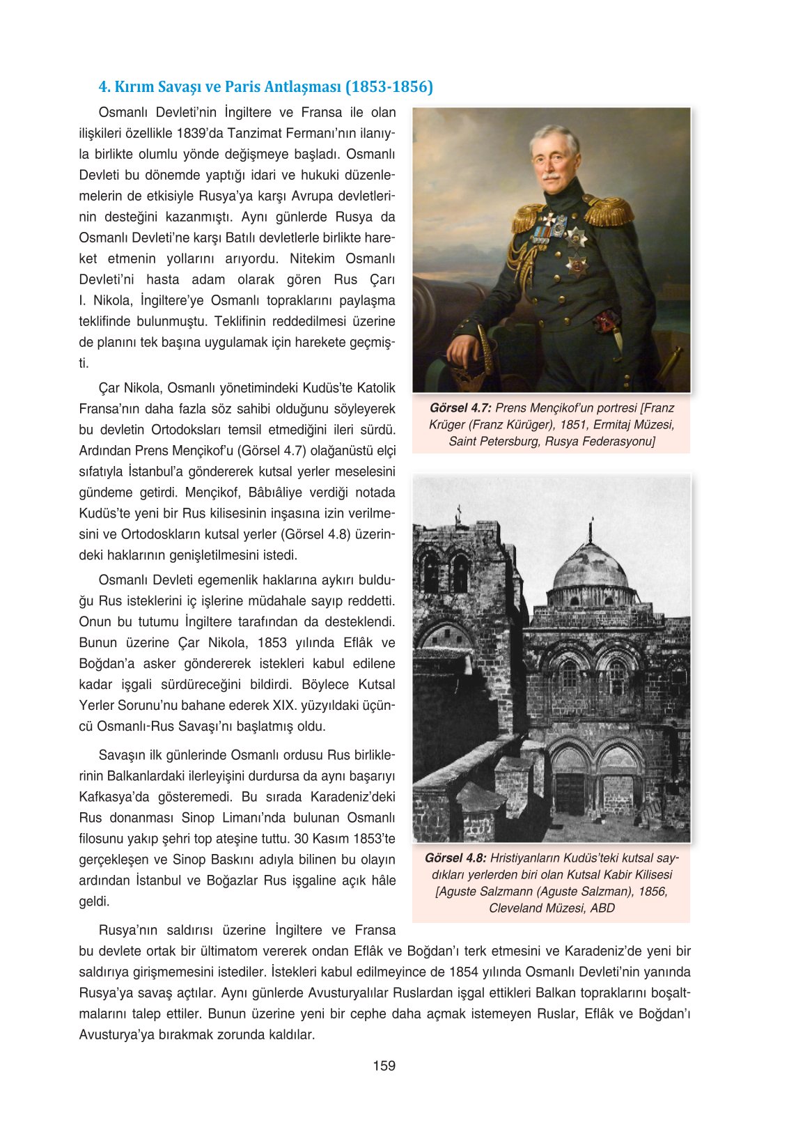 11. Sınıf Ders Destek Yayınları Tarih Ders Kitabı Sayfa 159 Cevapları