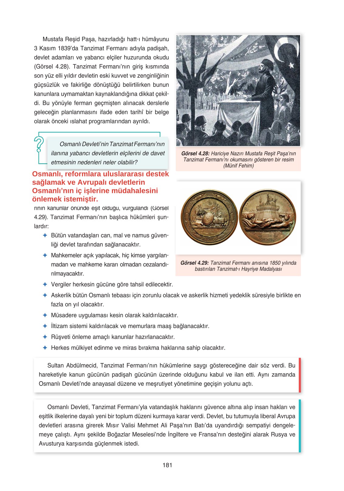 11. Sınıf Ders Destek Yayınları Tarih Ders Kitabı Sayfa 181 Cevapları