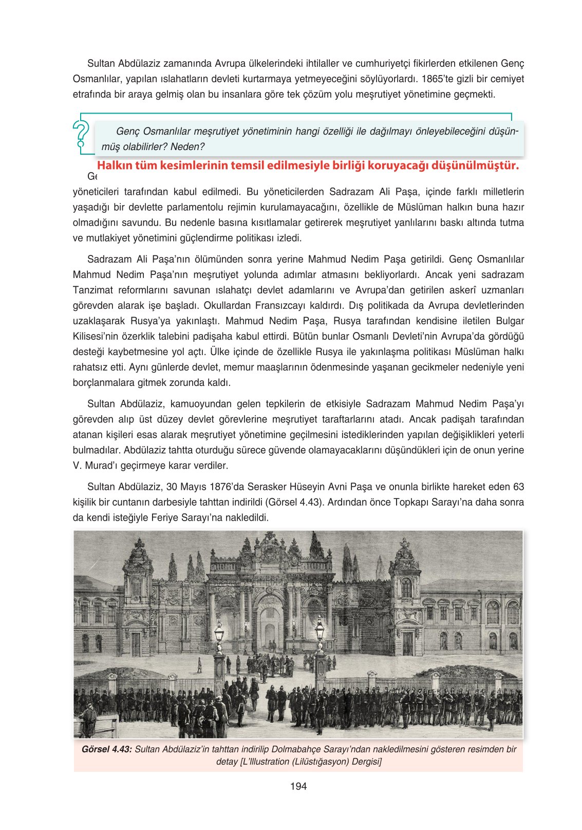 11. Sınıf Ders Destek Yayınları Tarih Ders Kitabı Sayfa 194 Cevapları