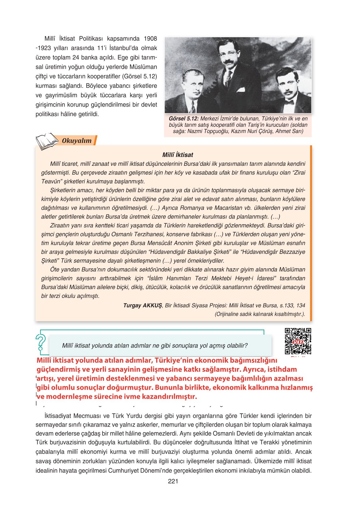 11. Sınıf Ders Destek Yayınları Tarih Ders Kitabı Sayfa 221 Cevapları