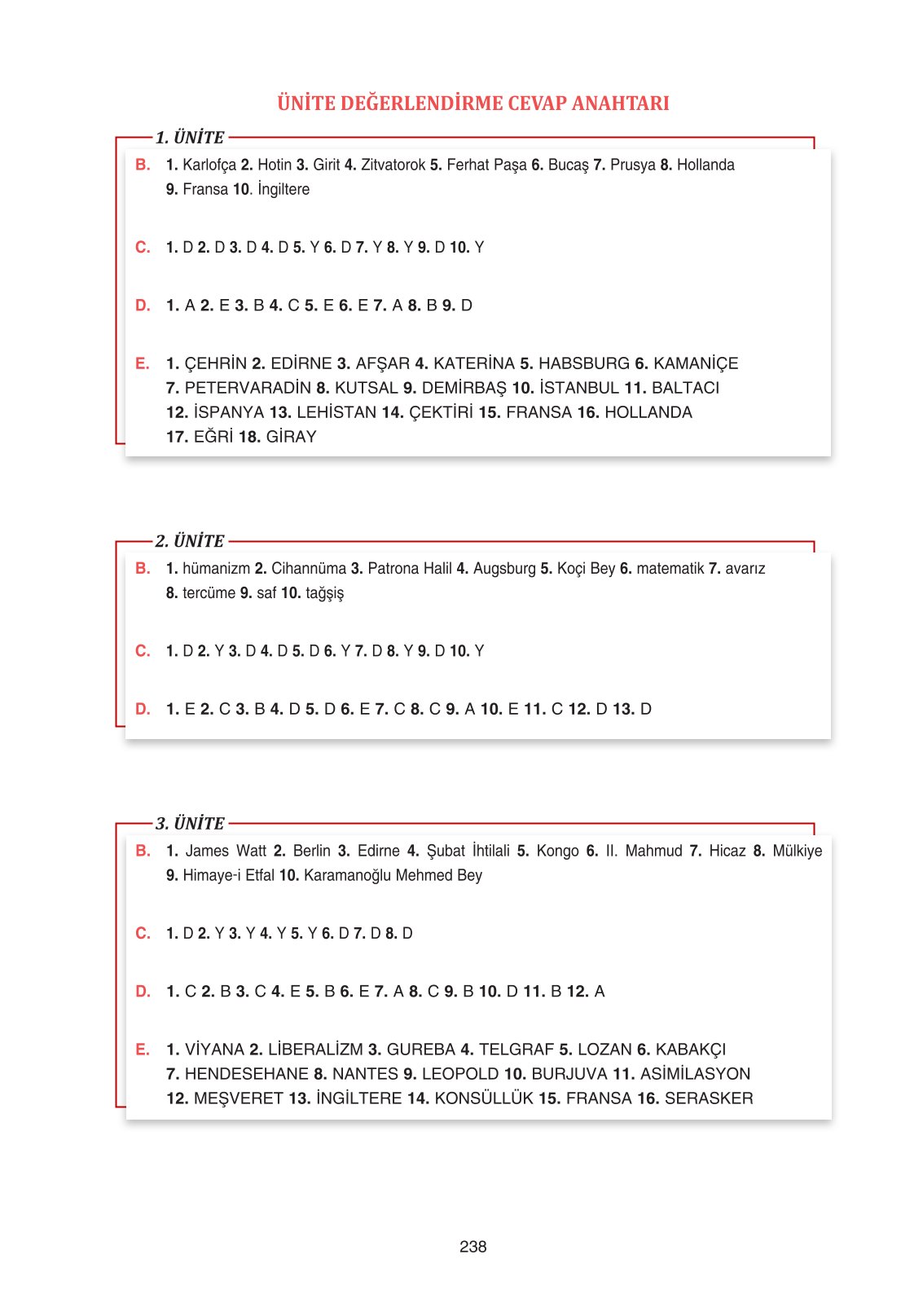 11. Sınıf Ders Destek Yayınları Tarih Ders Kitabı Sayfa 238 Cevapları 11. Sınıf Ders Destek Yayınları Tarih Ders Kitabı Sayfa 238 Cevapları