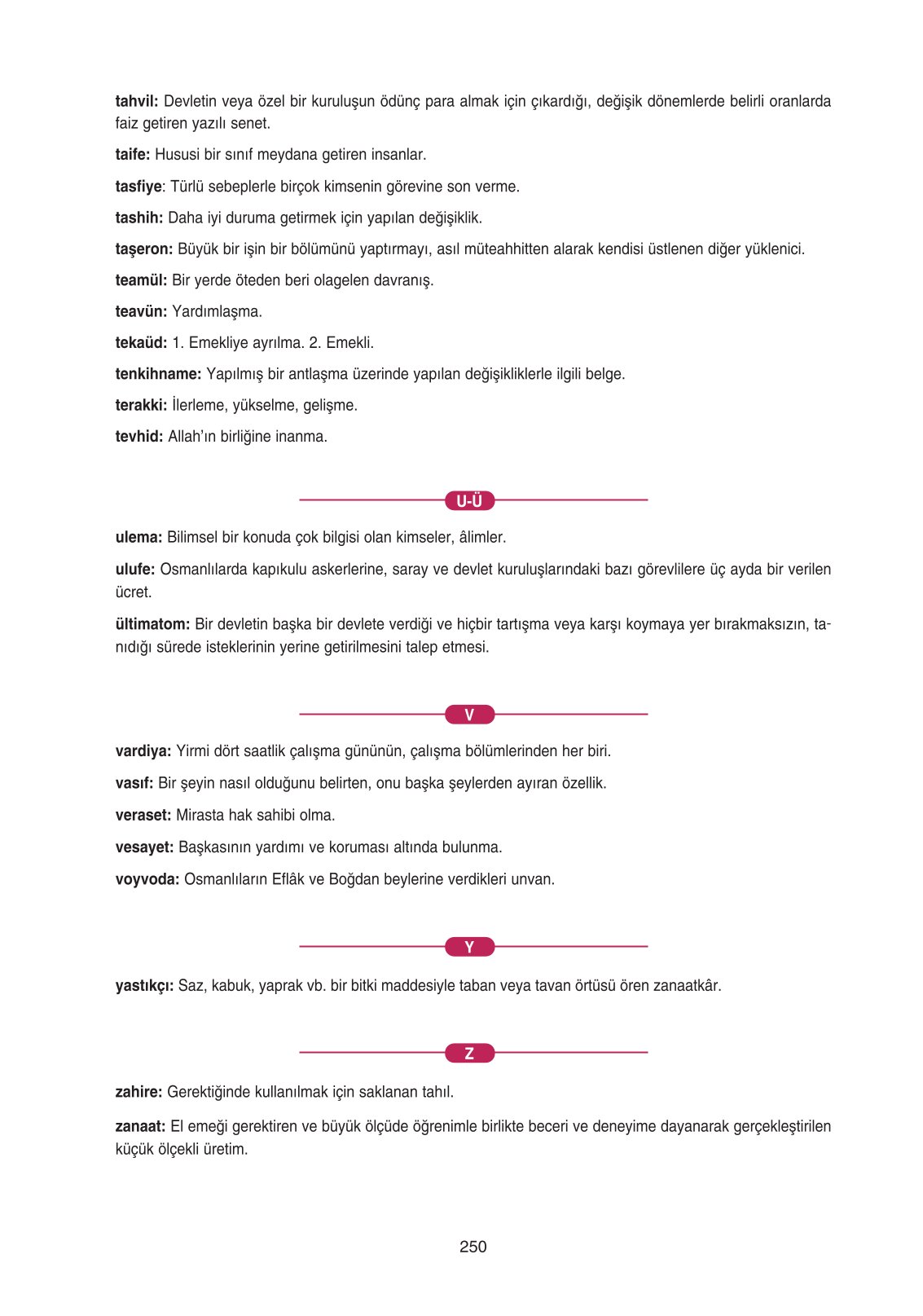 11. Sınıf Ders Destek Yayınları Tarih Ders Kitabı Sayfa 250 Cevapları