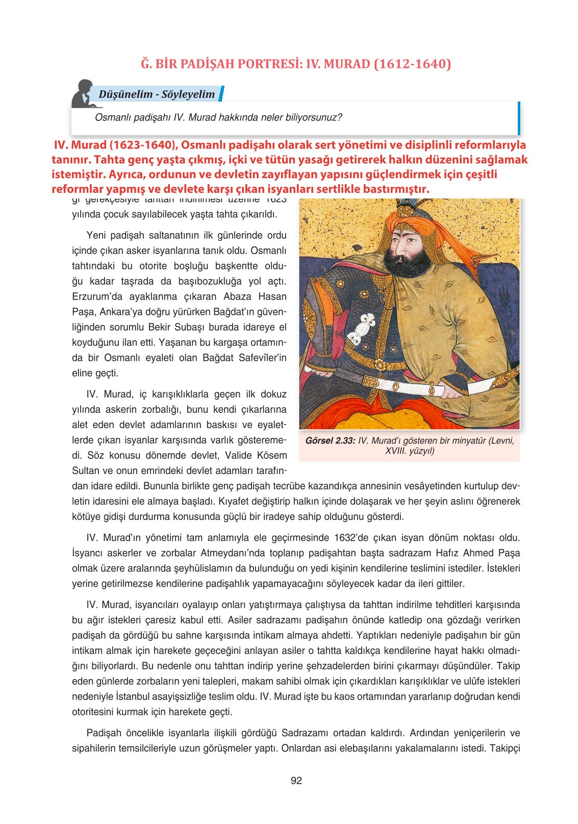 11. Sınıf Ders Destek Yayınları Tarih Ders Kitabı Sayfa 92 Cevapları