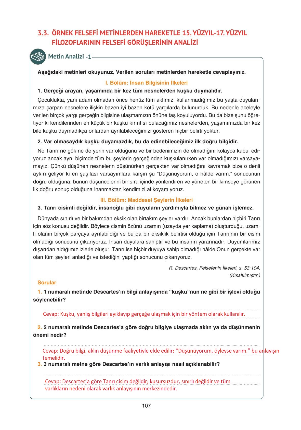11. Sınıf Hisar Yayıncılık Felsefe Ders Kitabı Sayfa 108 Cevapları 11. Sınıf Hisar Yayıncılık Felsefe Ders Kitabı Sayfa 108 Cevapları