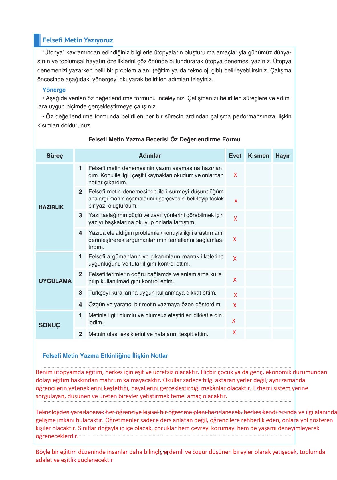 11. Sınıf Hisar Yayıncılık Felsefe Ders Kitabı Sayfa 112 Cevapları